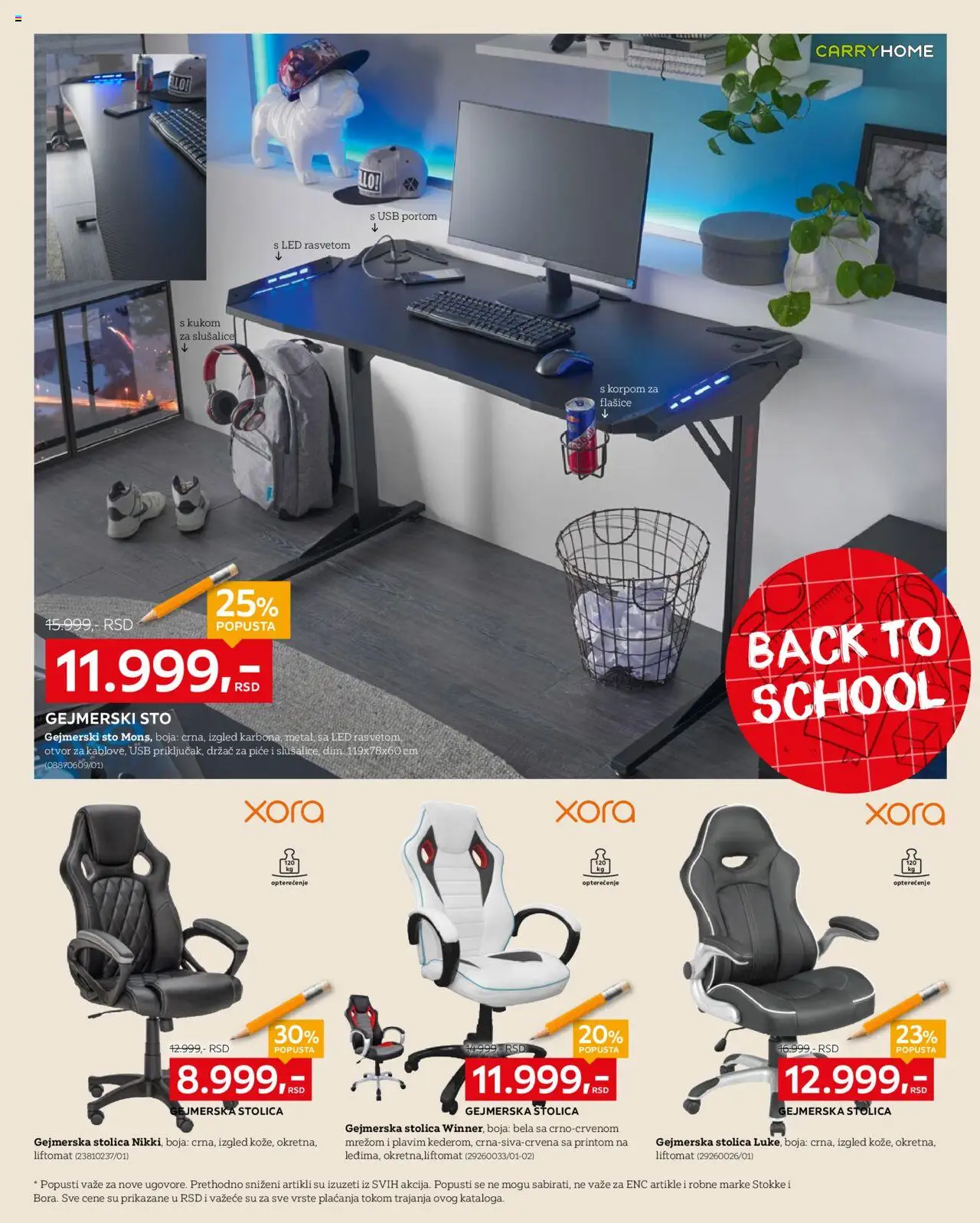 Lesnina XXXL katalog - važi od 11.08.2025 | Strana: 4 | Proizvode: Sto, Slušalice, Gejmerska stolica, USB