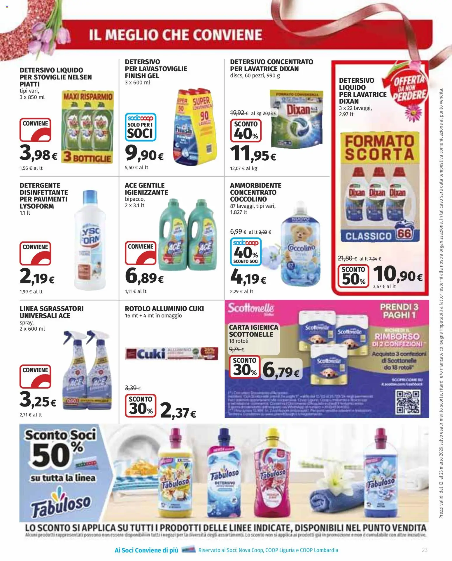 Volantino Ipercoop del 12.03.2026 | Pagina: 23 | Prodotti: Ammorbidente, Detergente, Lavatrice, Data