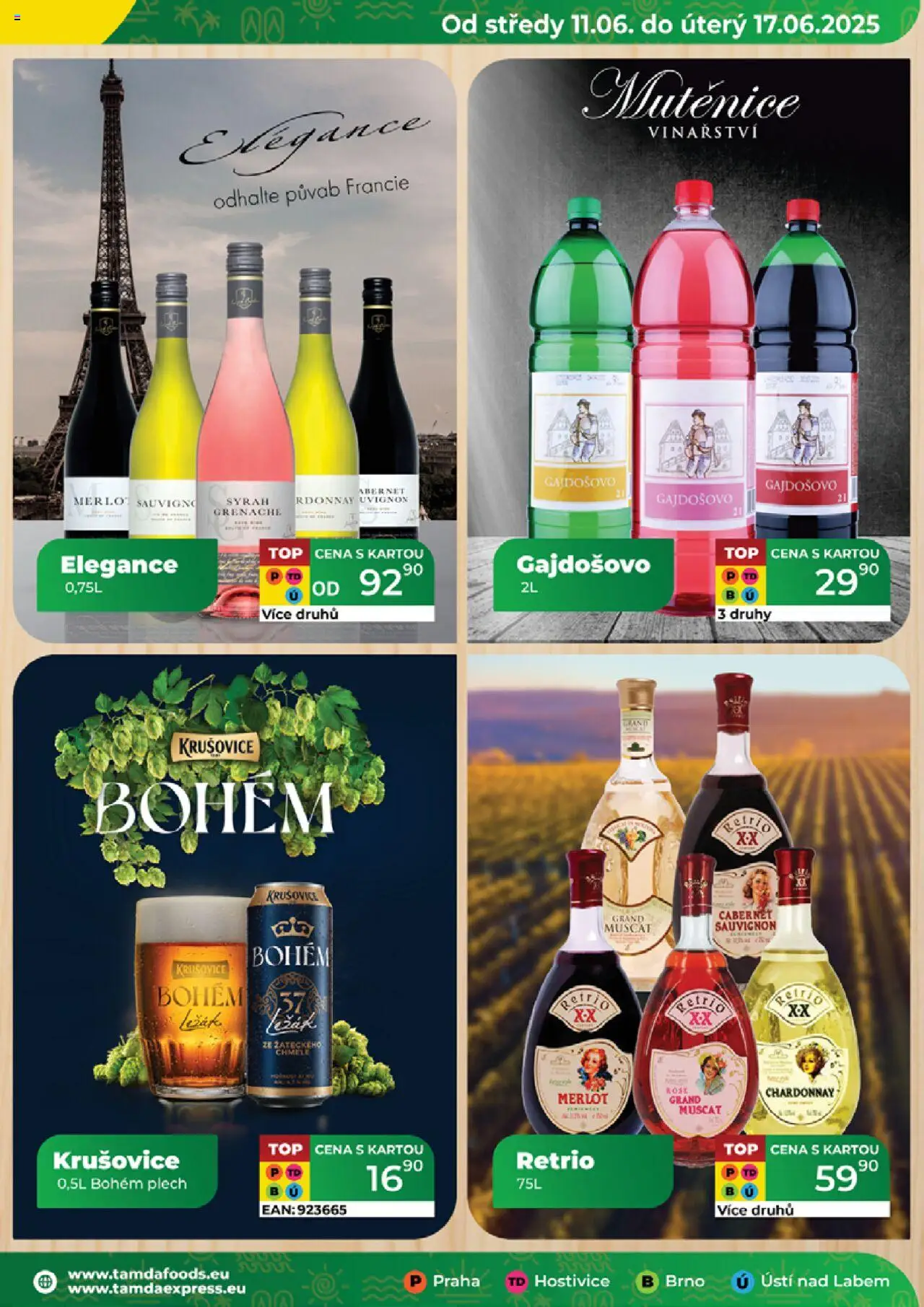 Tamda Foods leták od 11.06.2025 | Strana: 17 | Produkty: Krušovice Bohém, Merlot, Plech, Krušovice