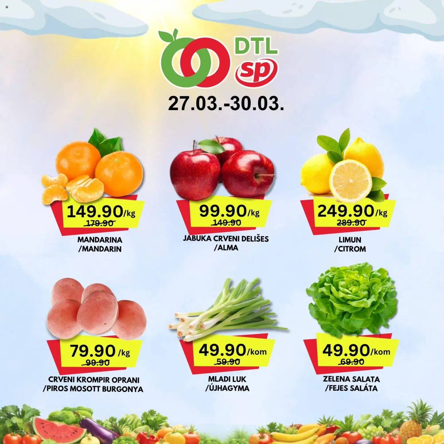 Senta Promet katalog - važi od 27.03.2026 | Strana: 1 | Proizvode: Mandarina, Crveni krompir, Salata, Krompir