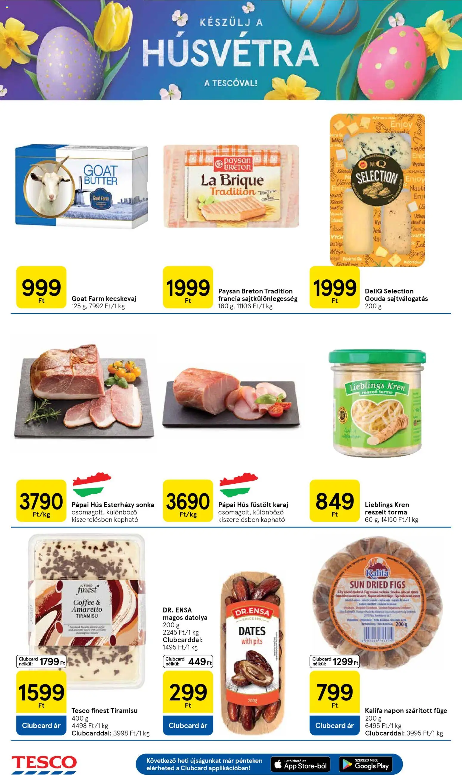 Tesco akciós ujság - amely érvényes a következő dátumtól: 12.03.2026 | Oldal: 10 | Termékek: Datolya, Tiramisu, Hús, Sonka
