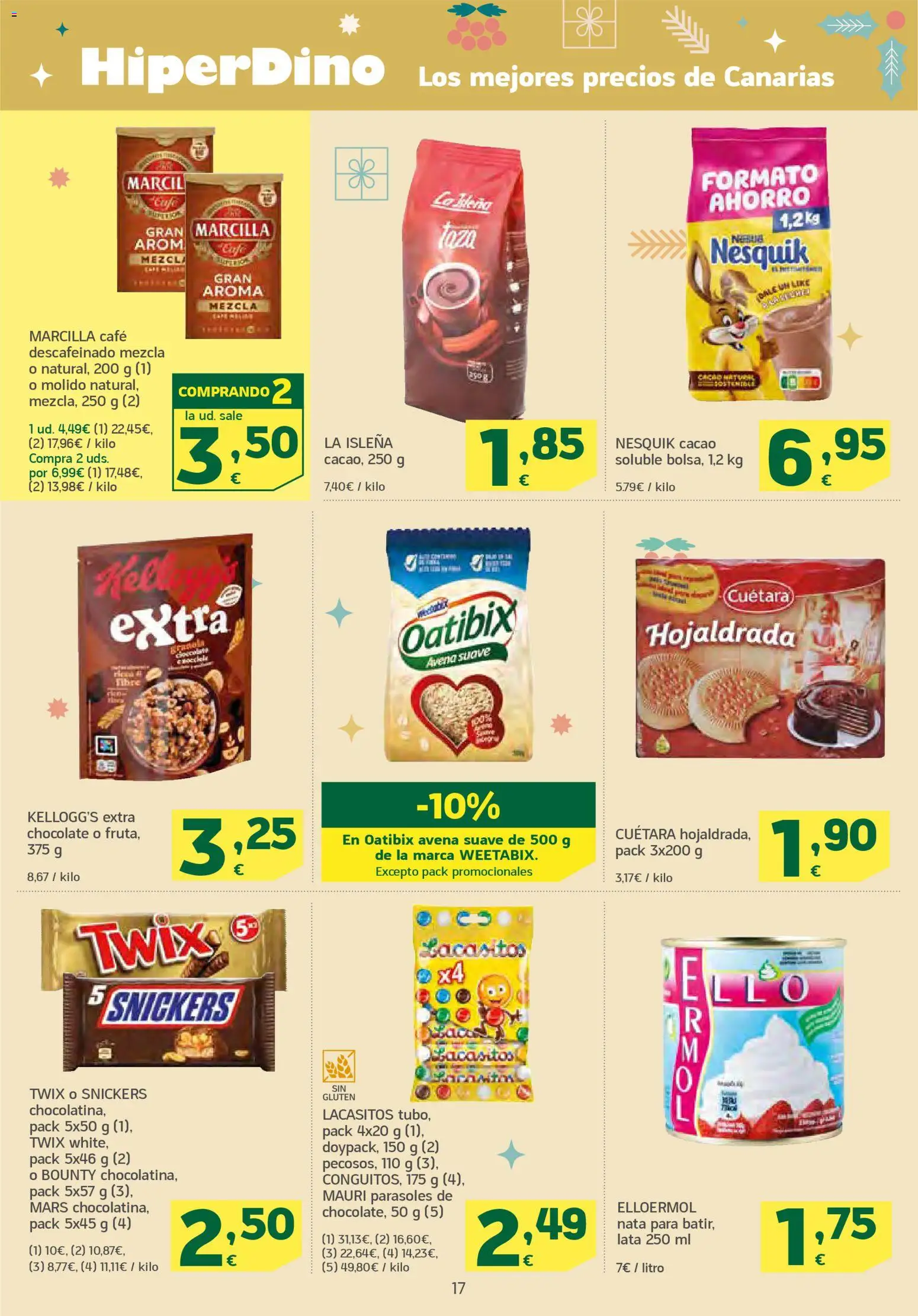 HiperDino folleto │ válido desde el 04.12.2025 | Página: 17 | Productos: Café, Chocolate, Φρυγανιές σικάλεως