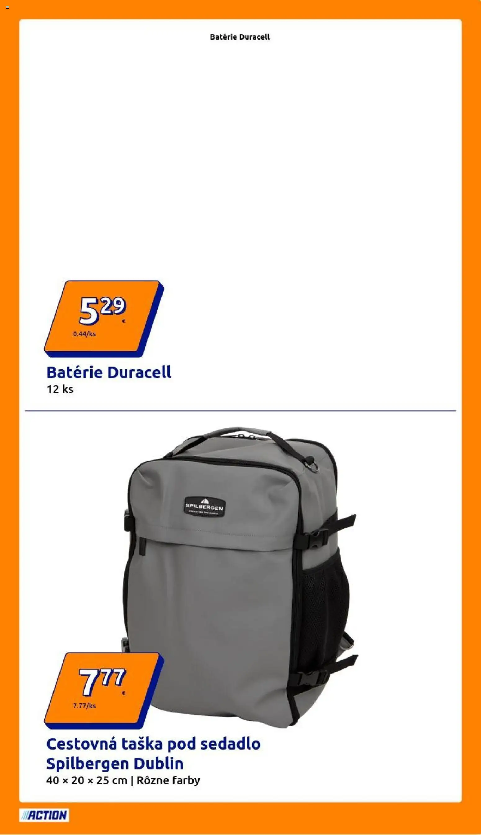 Nové Action akcie – leták je platný od 18.02.2026 | Strana: 7 | Produkty: Cestovná taška, Taška