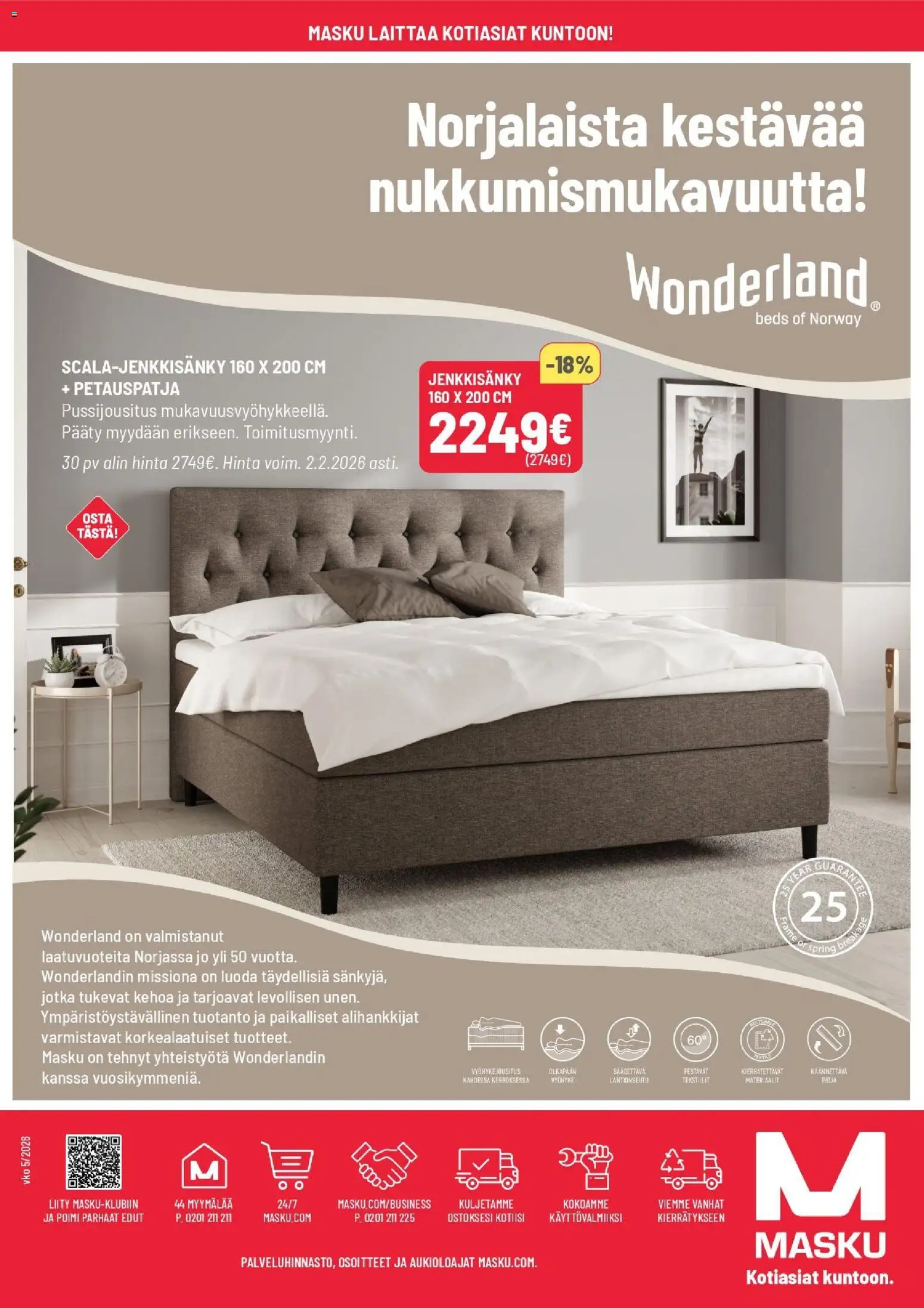 Masku tarjoukset – voimassa 27.01.2026 alkaen | Sivu: 14 | Tuotteet: Jenkkisänky, Petauspatja