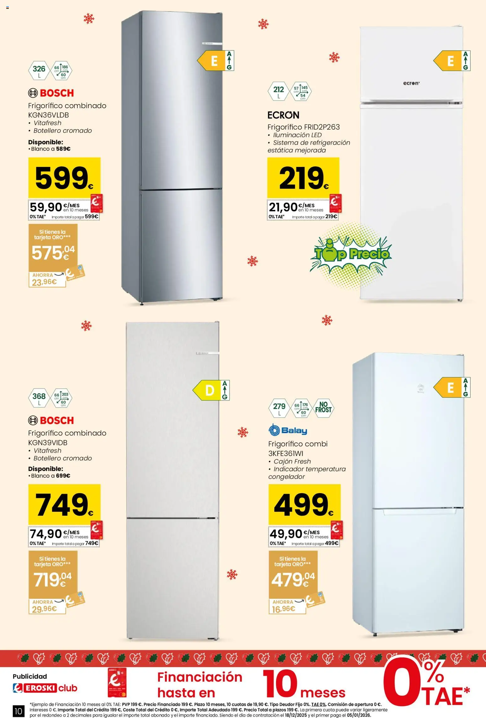 Eroski - Conekta │ válido desde el 18.12.2025 | Página: 10 | Productos: Congelador, Combi, Galette de chaise