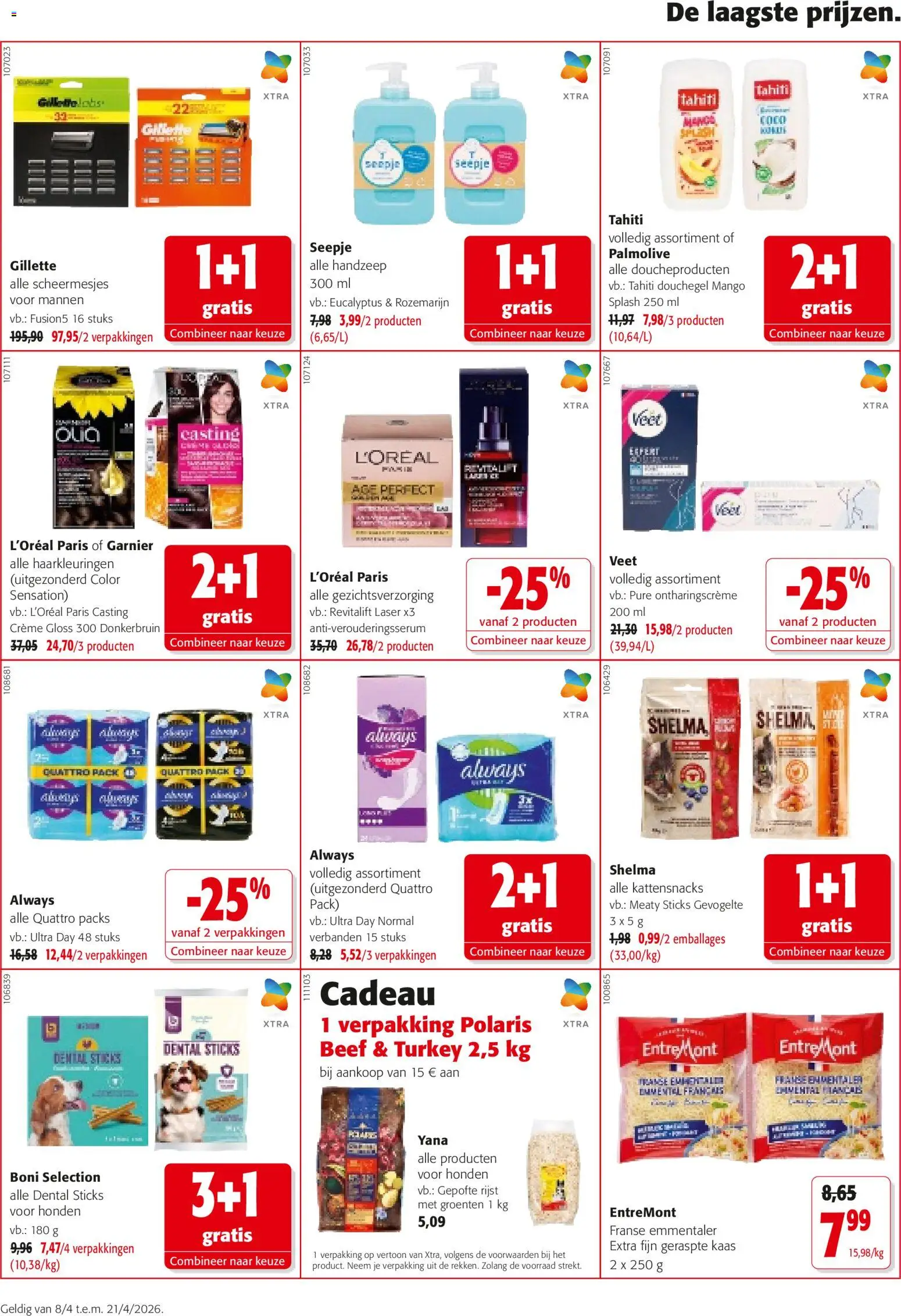 {H1} | Pagina: 14 | Producten: Rijst, Handzeep, Douchegel, Kaas