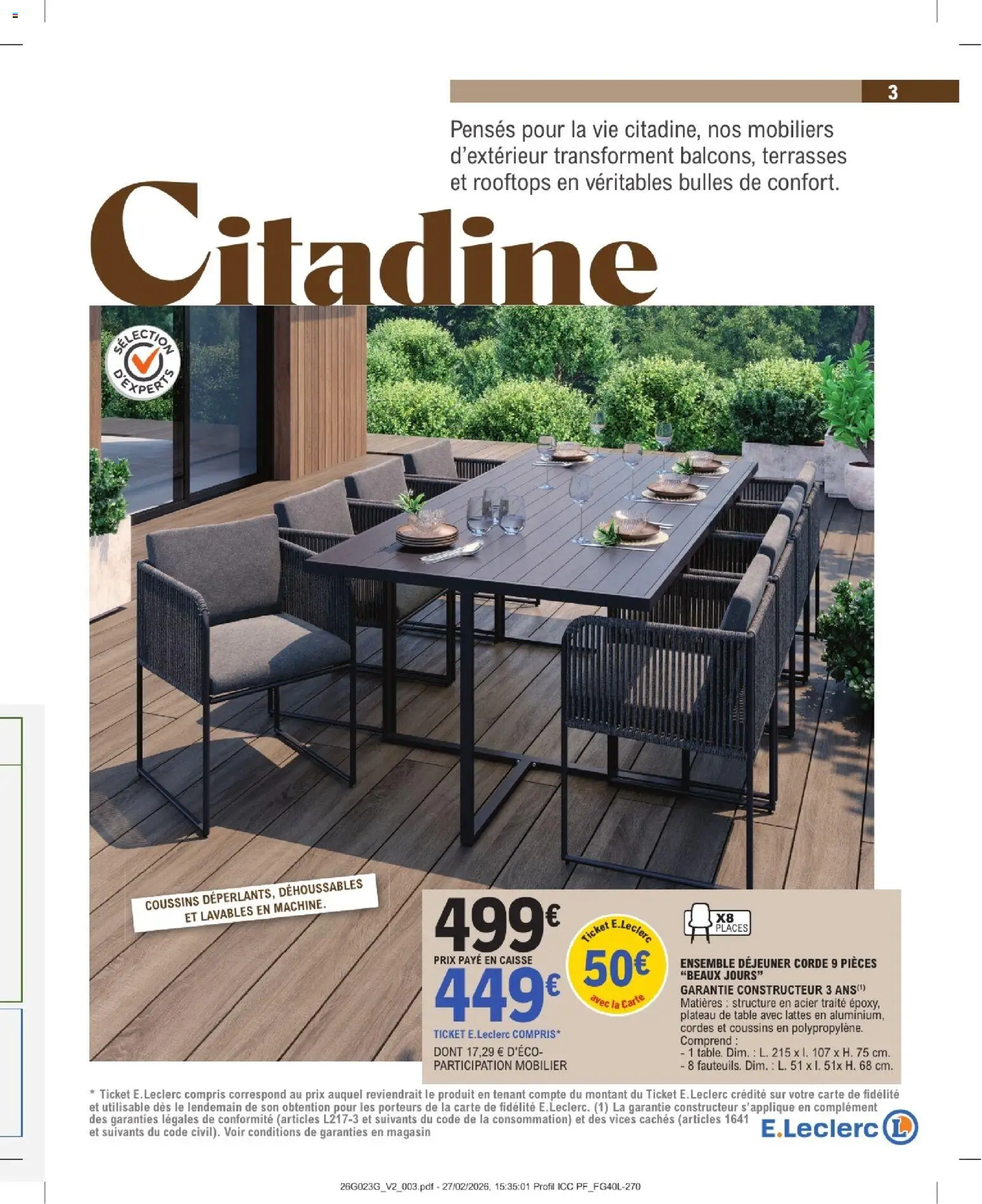 {H1} | Page: 3 | Produits: Plateau, Cordes, Table