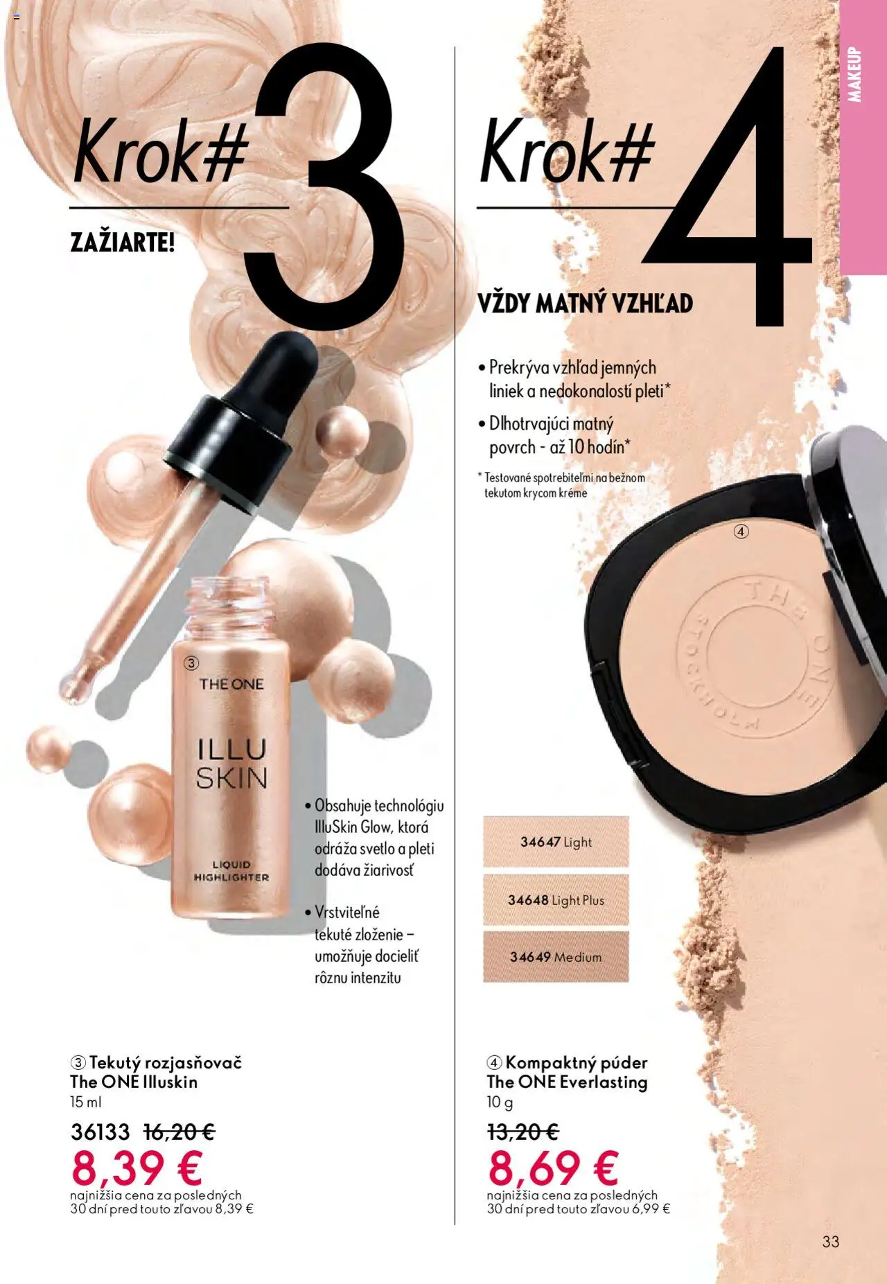 Nové Oriflame akcie – leták je platný od 22.10.2025 | Strana: 33 | Produkty: Svetlo, Púder, Rozjasňovač