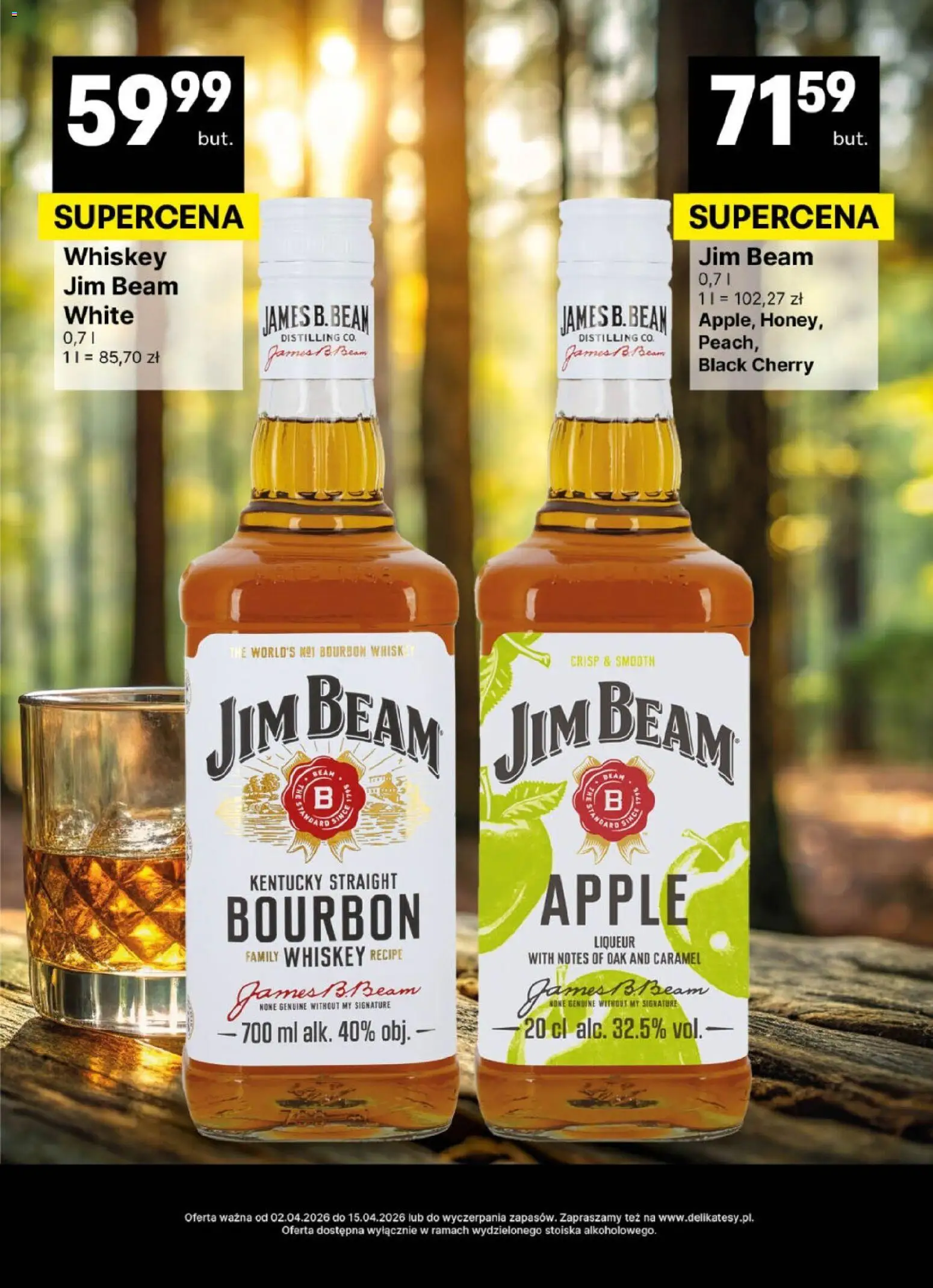 Delikatesy Centrum gazetka - DeliBarek od 02.04.2026 | Strona: 18 | Produkty: Bourbon, Jim Beam