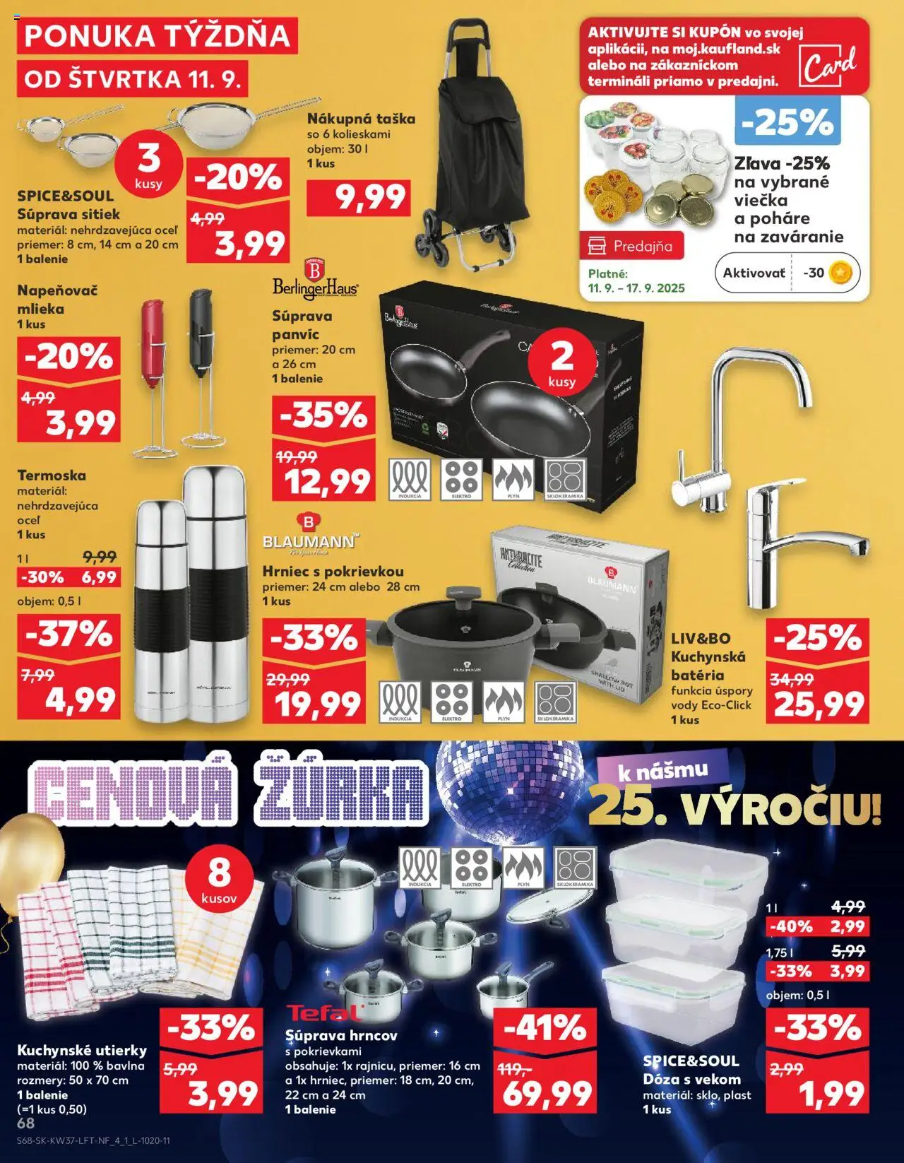 Nové Kaufland akcie – leták je platný od 11.09.2025 | Strana: 68 | Produkty: Napeňovač, Batéria, Taška, Jar