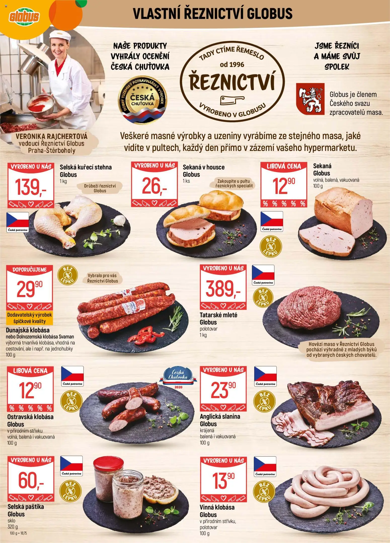 Globus leták - Praha-Štěrboholy od 10.12.2025 | Strana: 2 | Produkty: Globus, Sekaná, Uzeniny, Maso