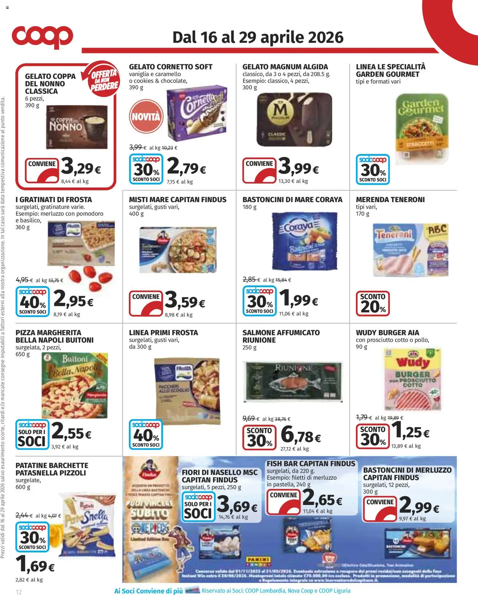 Volantino COOP del 16.04.2026 | Pagina: 12 | Prodotti: Salmone affumicato, Pizza, Merluzzo, Data
