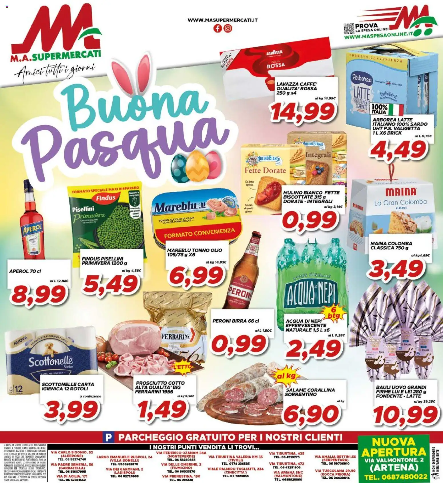 Volantino Ma Supermercati del 27.03.2026 | Pagina: 24 | Prodotti: Salame, Lavazza, Acqua minerale, Valigetta