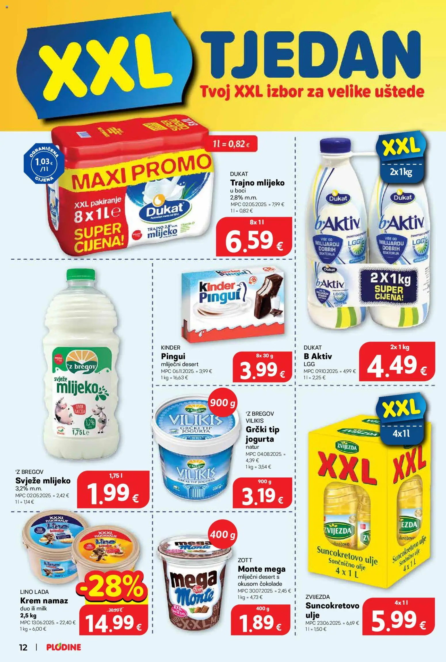 Plodine katalog | vrijedi od 29.04.2026 | Stranica: 12 | Proizvodi: Lino Lada, Suncokretovo ulje, Ulje, Namaz