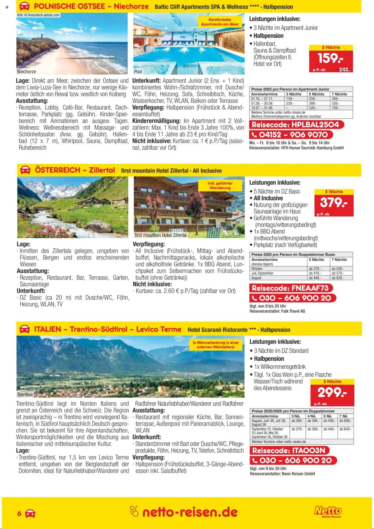 Netto Reisen Prospekt 	 - gültig ab dem 01.07.2025 | Seite: 6 | Produkte: Ristorante, Bad, Wein, Uhr