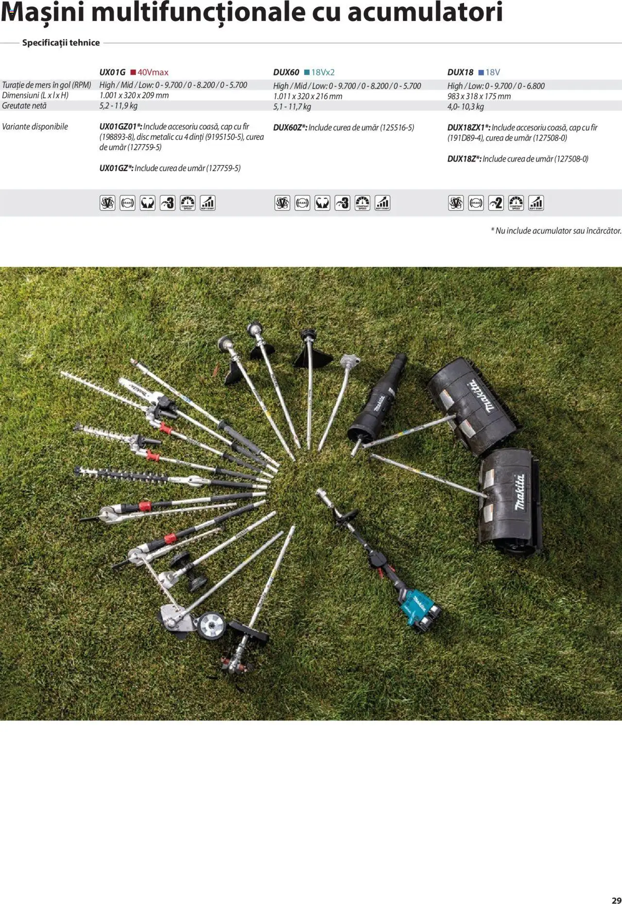 Makita catalog - Mașini de Grădină – valabil de la 08.01.2025 | Pagină: 29 | Produse: Curea, Disc
