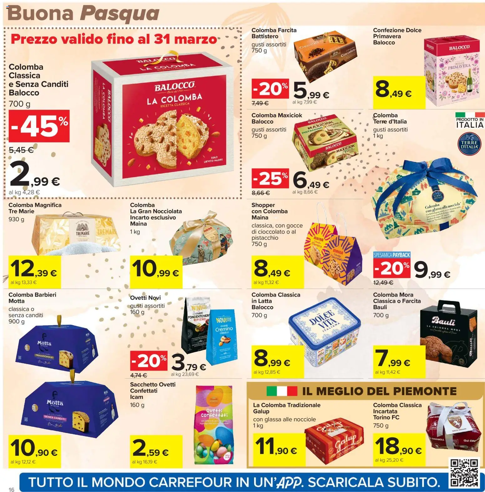 Volantino Carrefour del 24.03.2026 | Pagina: 16 | Prodotti: Cioccolato, Nocciole, Glassa