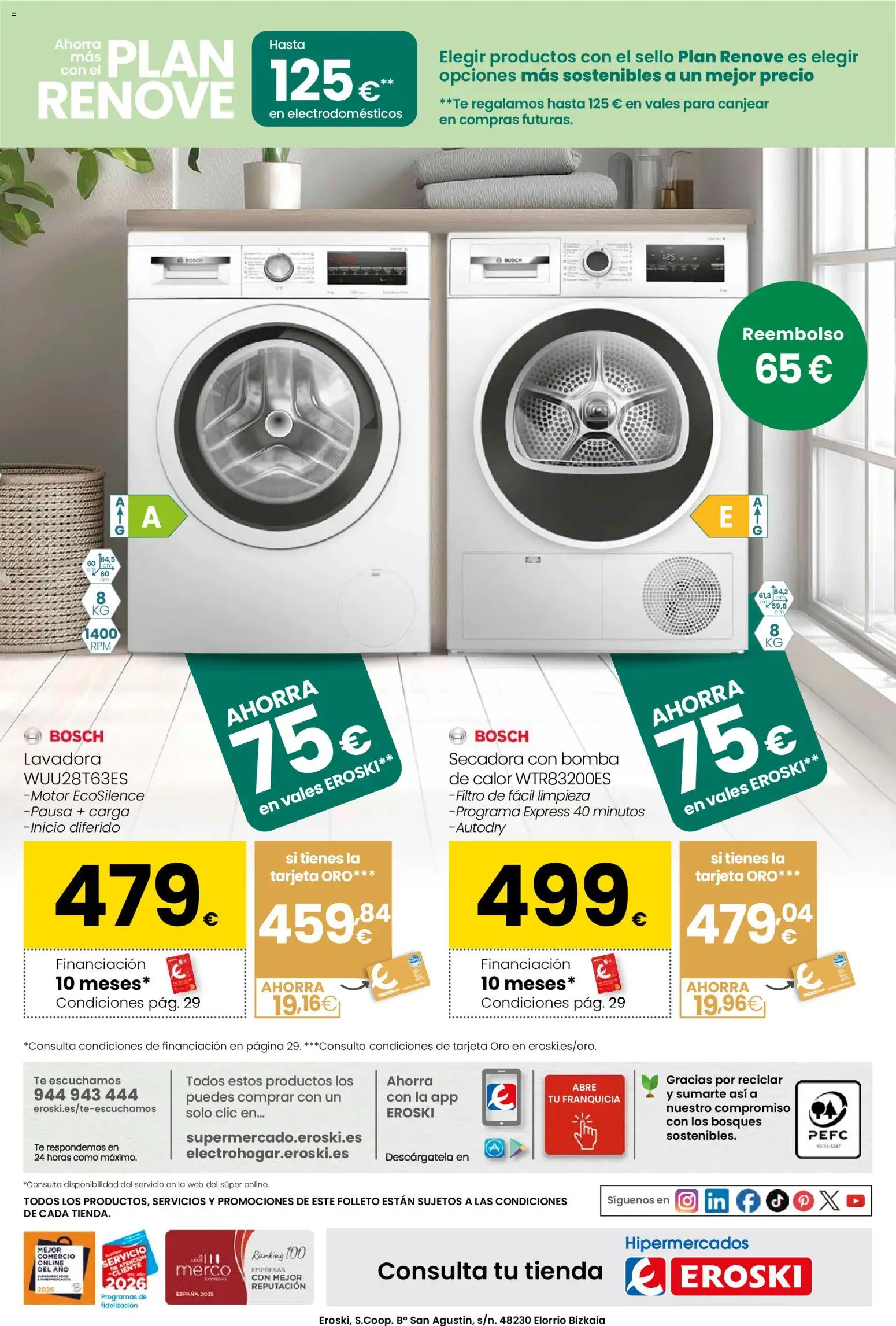 Eroski - Qué a gusto │ válido desde el 07.01.2026 | Página: 32 | Productos: Té, Lavadora, Secadora