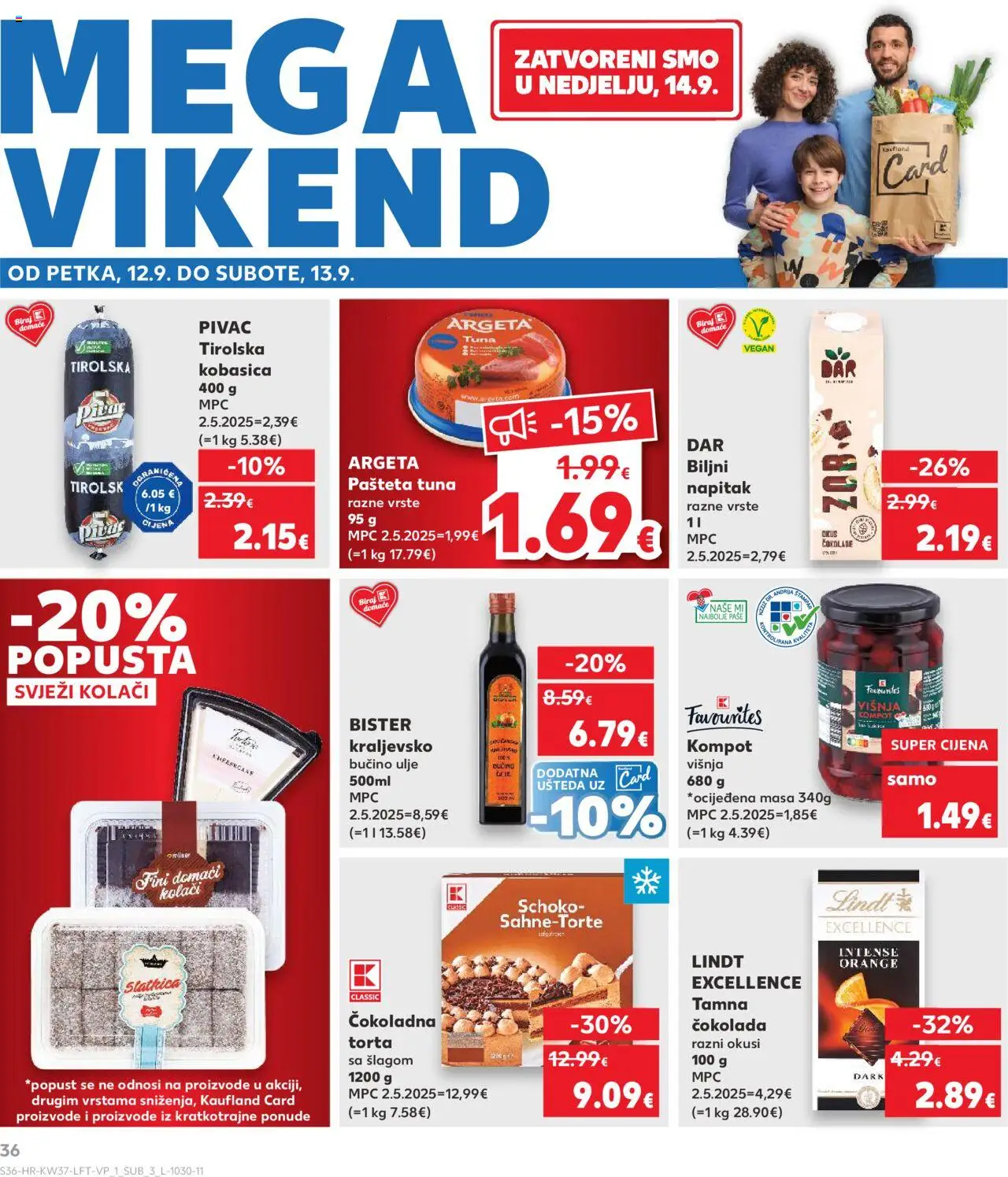 Kaufland katalog | vrijedi od 10.09.2025 | Stranica: 36 | Proizvodi: Lindt, Čokolada, Kobasica, Torta