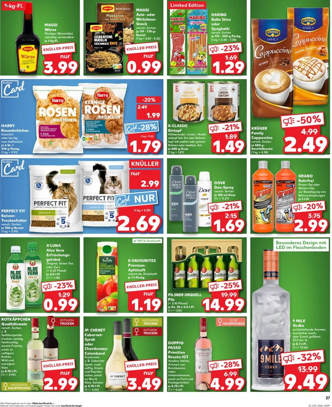 Kaufland prospekt Frankfurt (Oder)	 - gültig ab dem 31.07.2025 | Seite: 27 | Produkte: Maggi, Pils, Vodka, Nudeln
