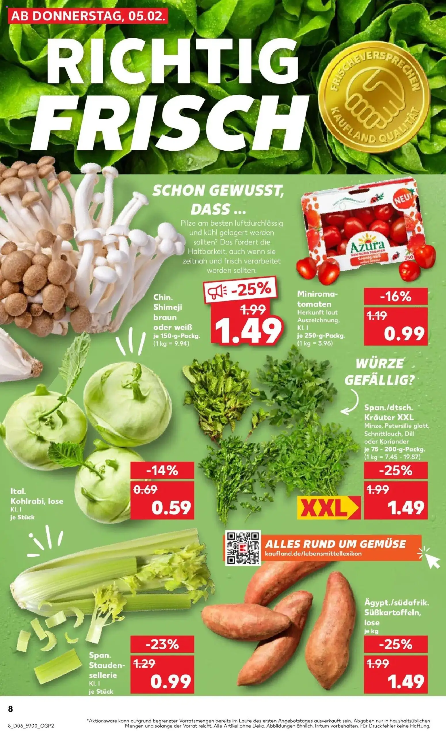 Kaufland prospekt Unterwellenborn	 – gültig ab 09.02.2026 | Seite: 8 | Produkte: Kohlrabi, Tomaten, Gemüse, Dill