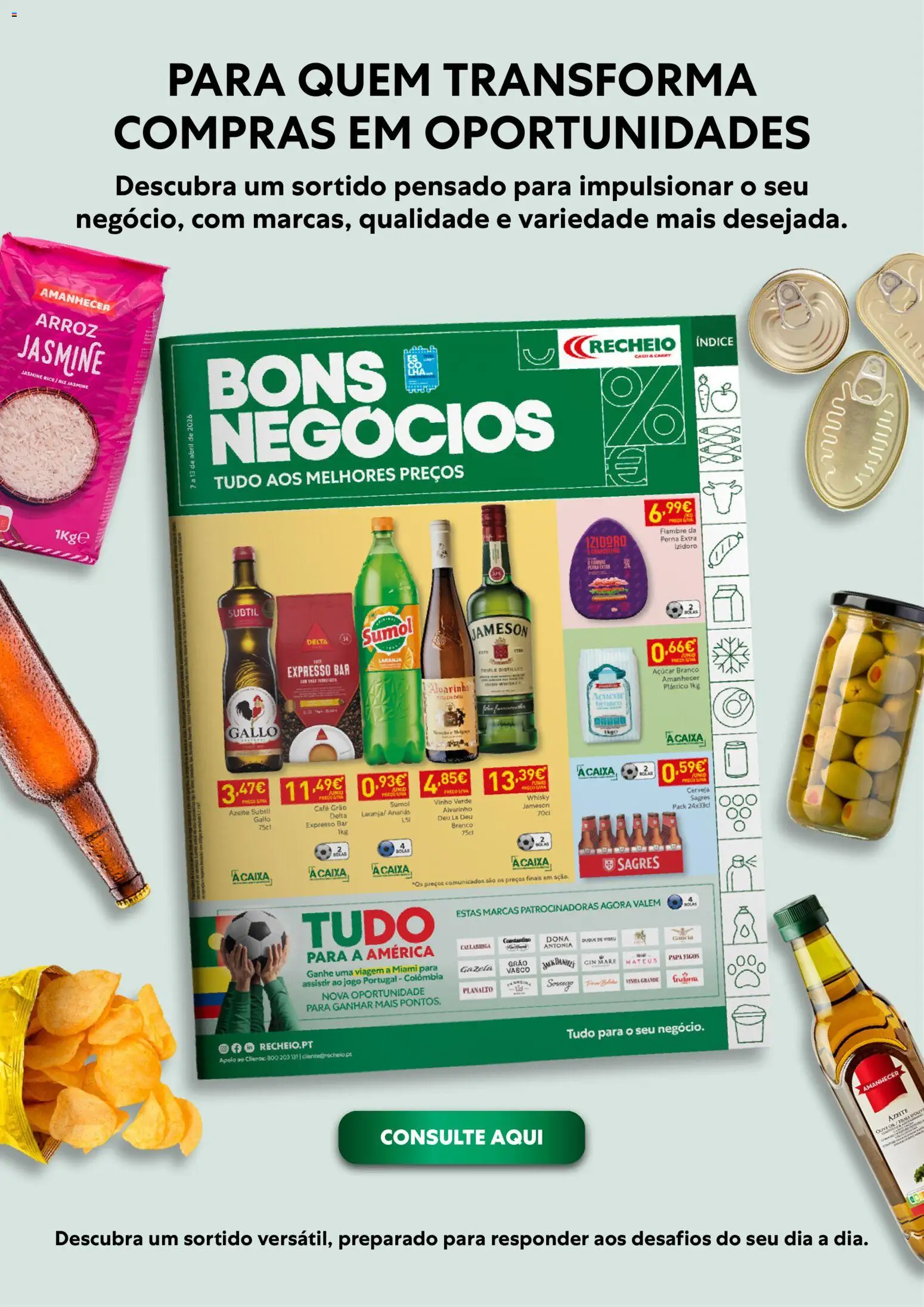 Recheio Horeca │ válido de 07.04.2026 | Página: 40 | Produtos: Whisky, Caixa, Vinho, Cerveja