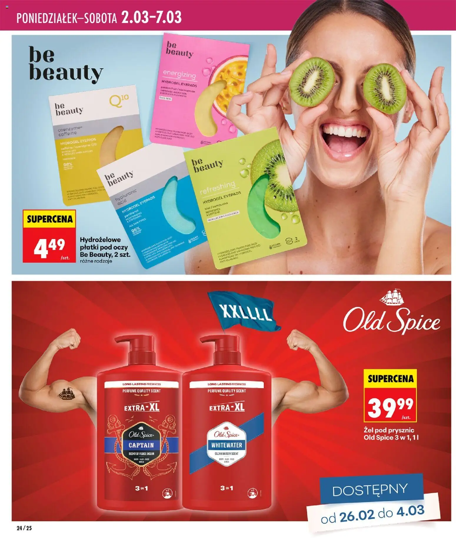 Biedronka gazetka - Twoje piękne strony od 26.02.2026 | Strona: 24 | Produkty: Prysznic, Body, Be beauty, Old spice