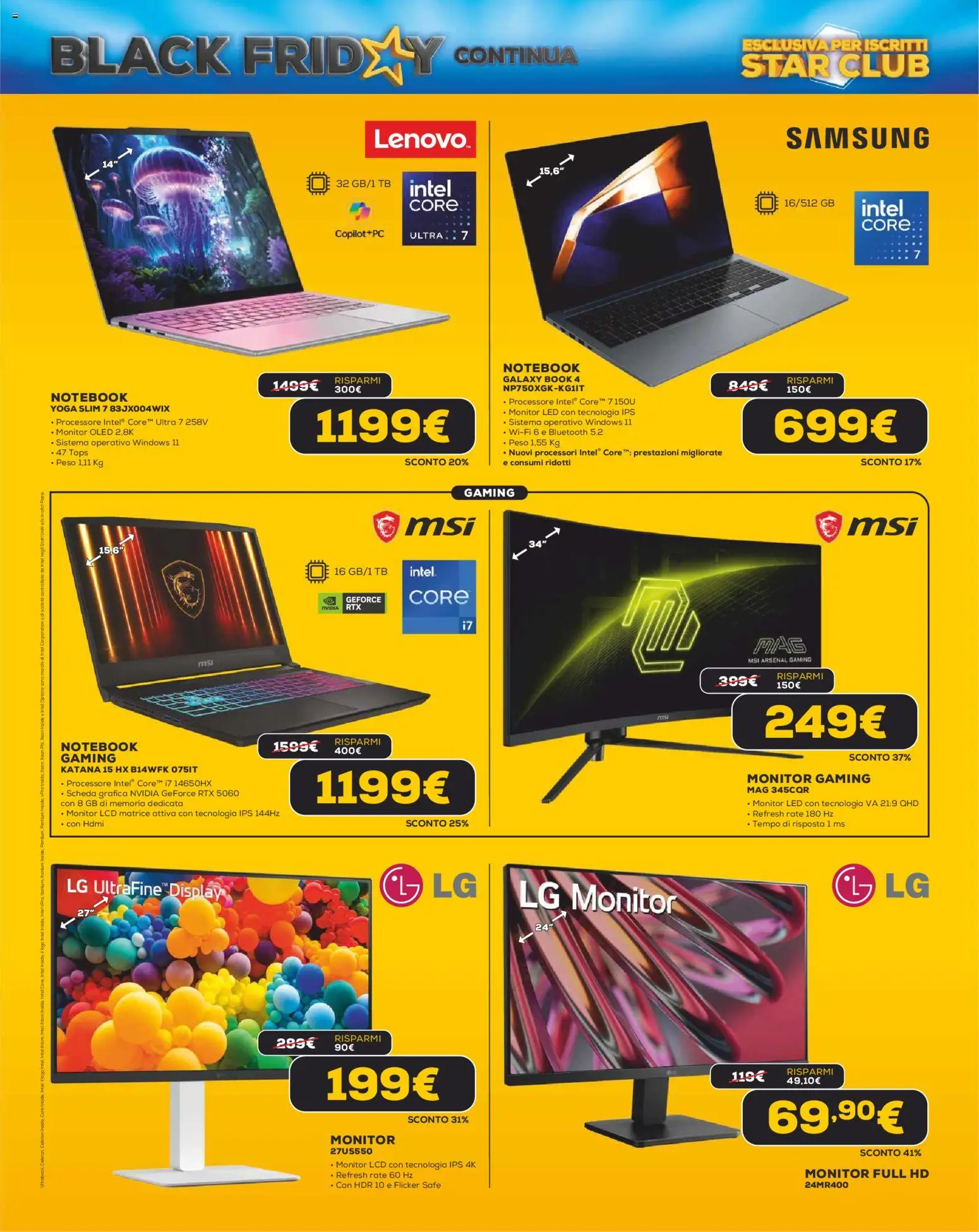 Volantino Euronics del 13.11.2025 | Pagina: 10 | Prodotti: Monitor, Notebook, Samsung