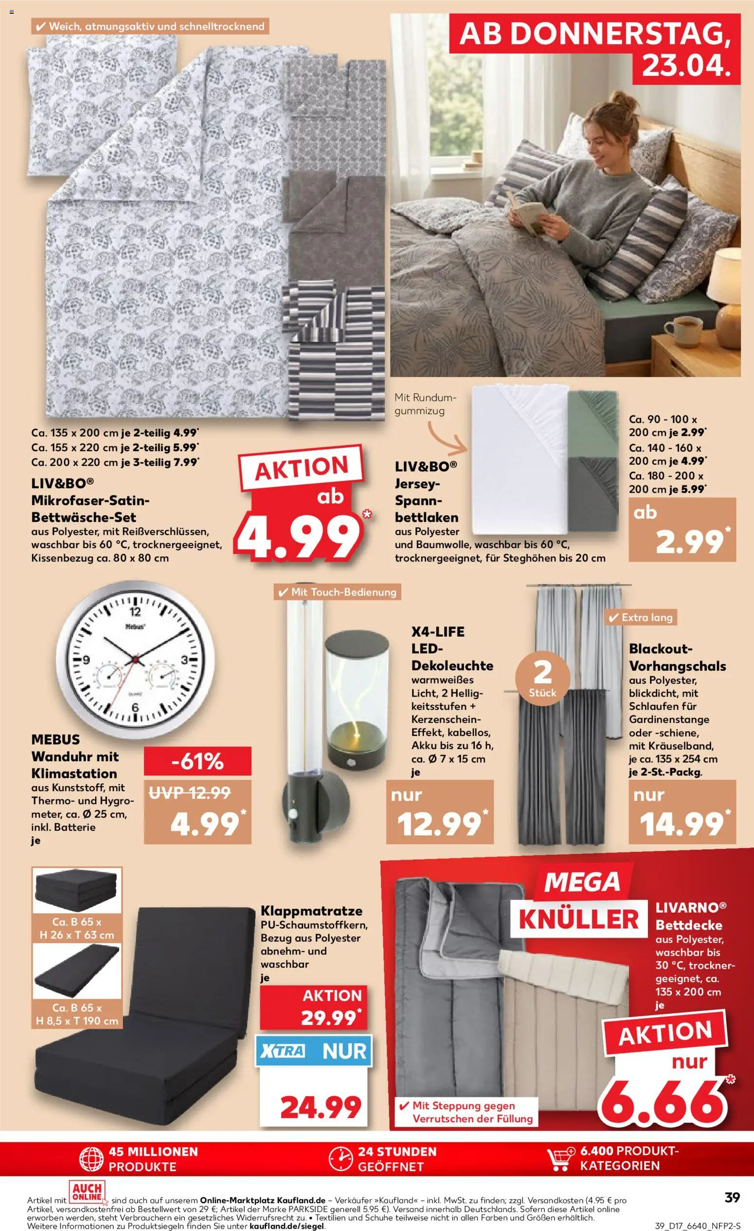 Kaufland Prospekt Stuttgart	 – gültig ab 23.04.2026 | Seite: 39 | Produkte: Trockner, Batterie, Bettdecke