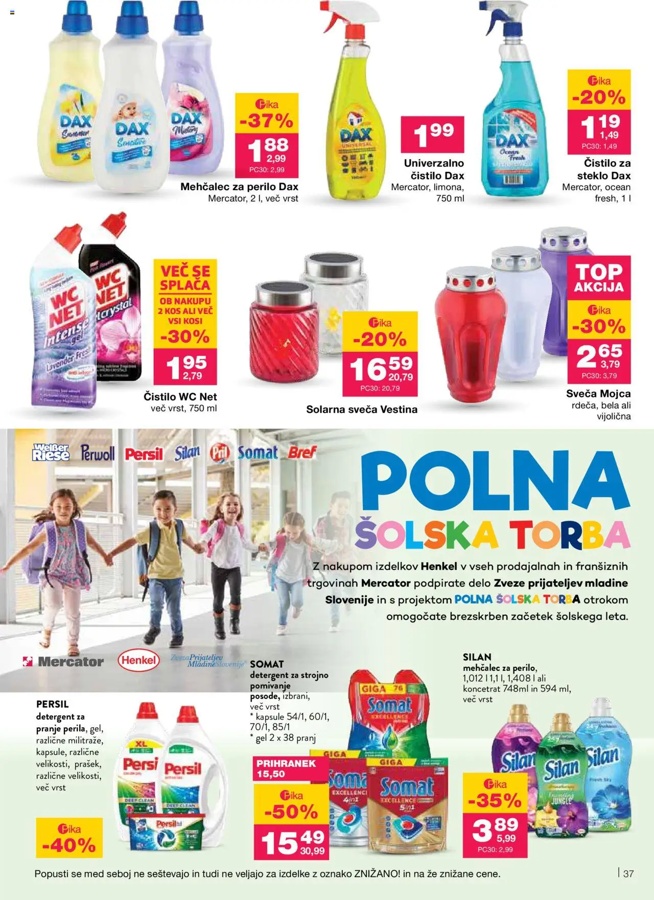 Mercator katalog │ velja od 07.08.2025 | Stran: 41 | Izdelki: Torba, Mehčalec, Mehcalec za perilo, Detergent