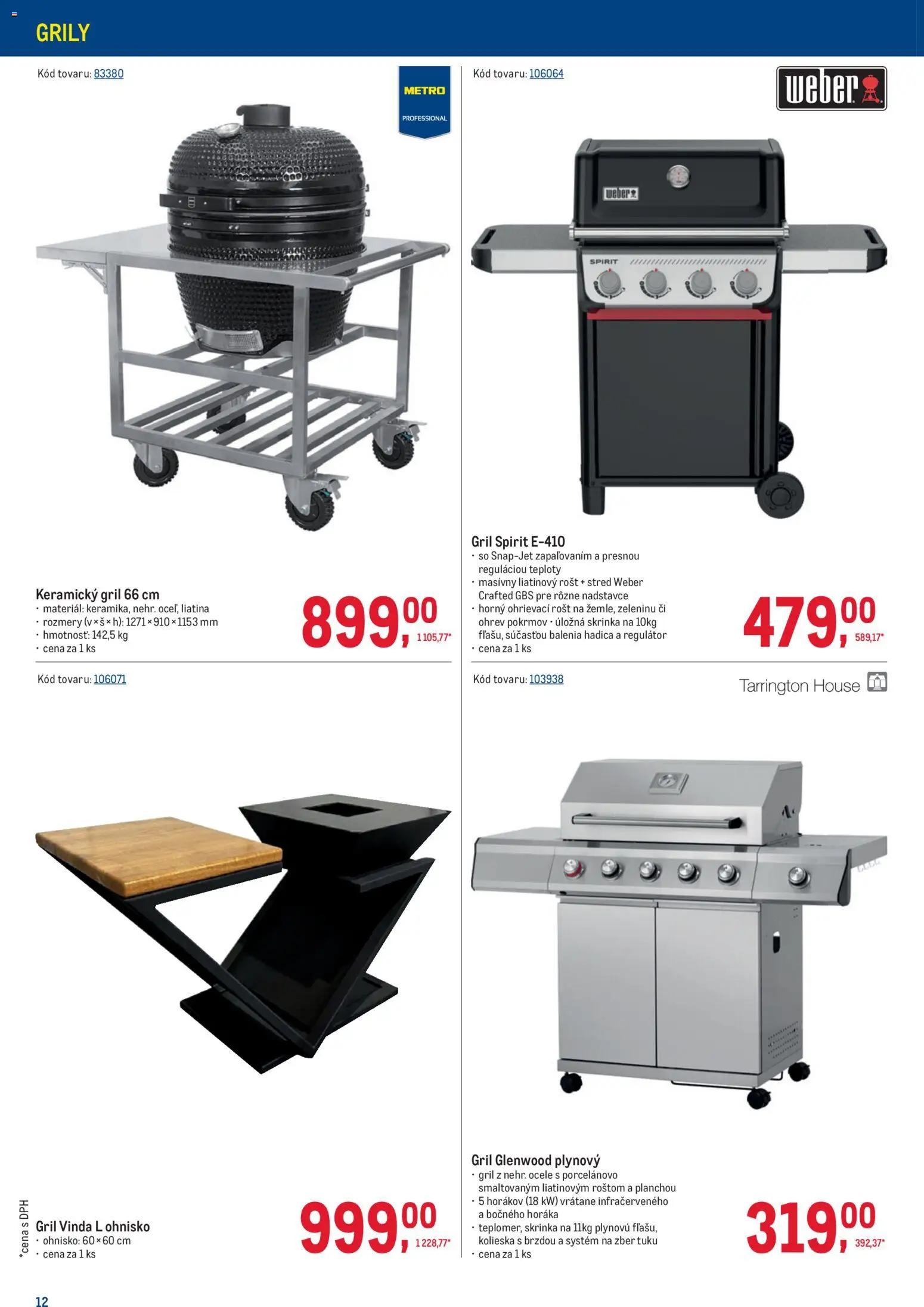 Nové Metro akcie – leták je platný od 08.04.2026 | Strana: 12 | Produkty: Gril, Skrinka