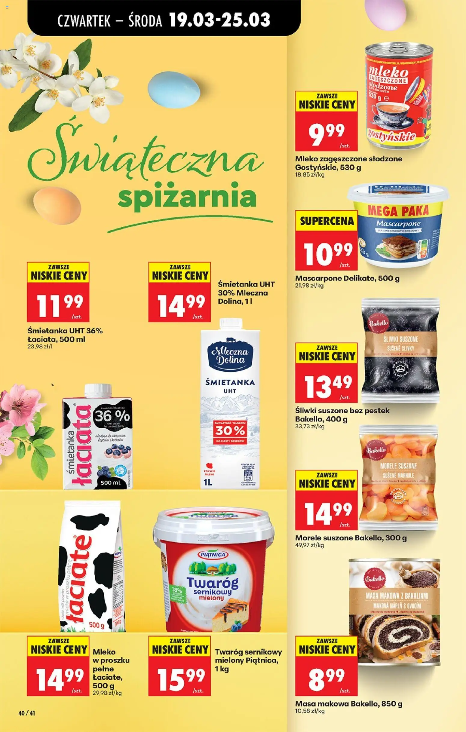 Biedronka Polsko leták - Codziennie niskie ceny od 19.03.2026 | Strana: 50 | Produkty: Mléko, Mascarpone