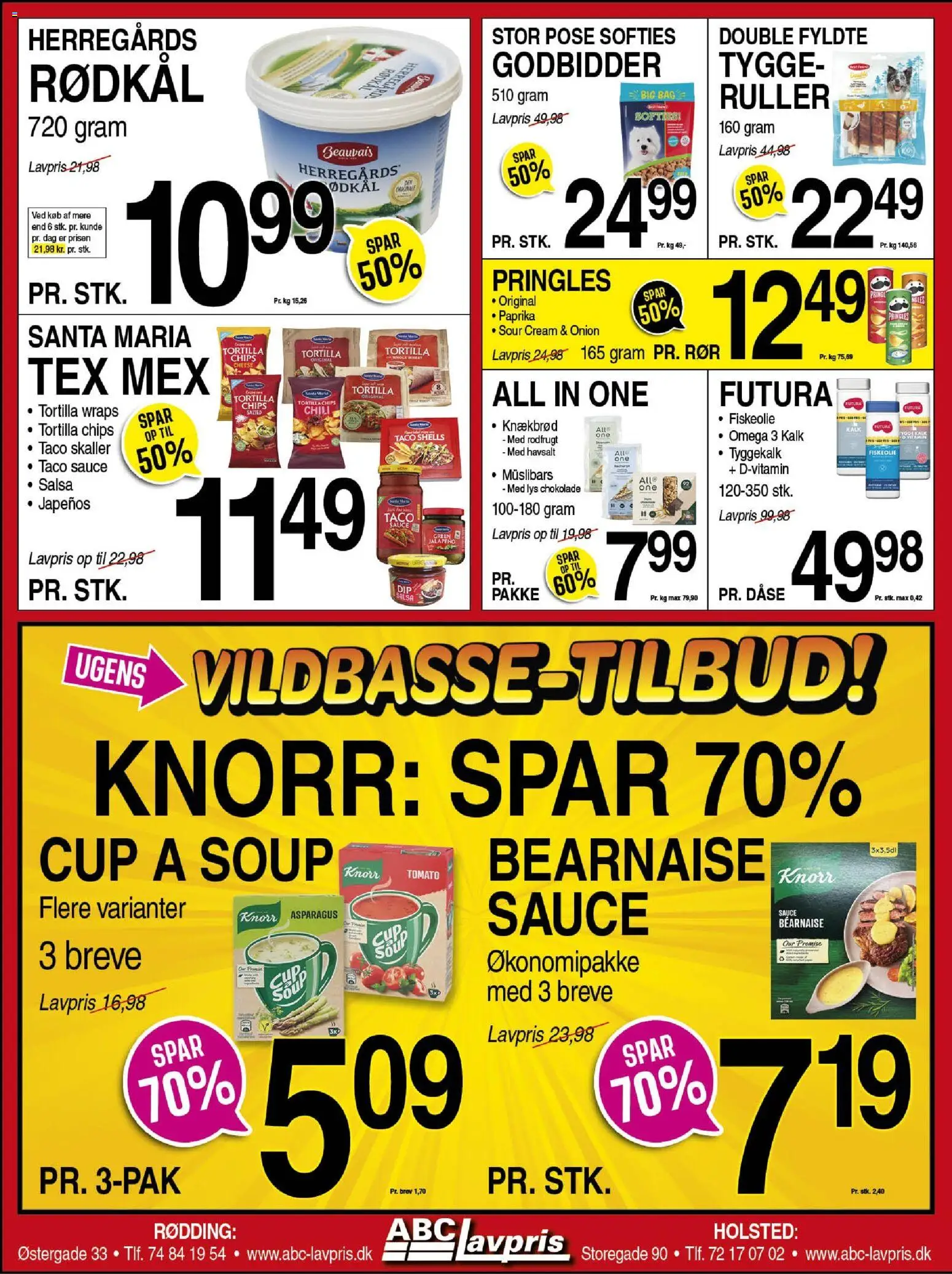 Abc Lavpris tilbudsavis – gyldig fra 22.10.2025 | Side: 2 | Produkter: Chokolade, Chips, Rødkål, Salsa