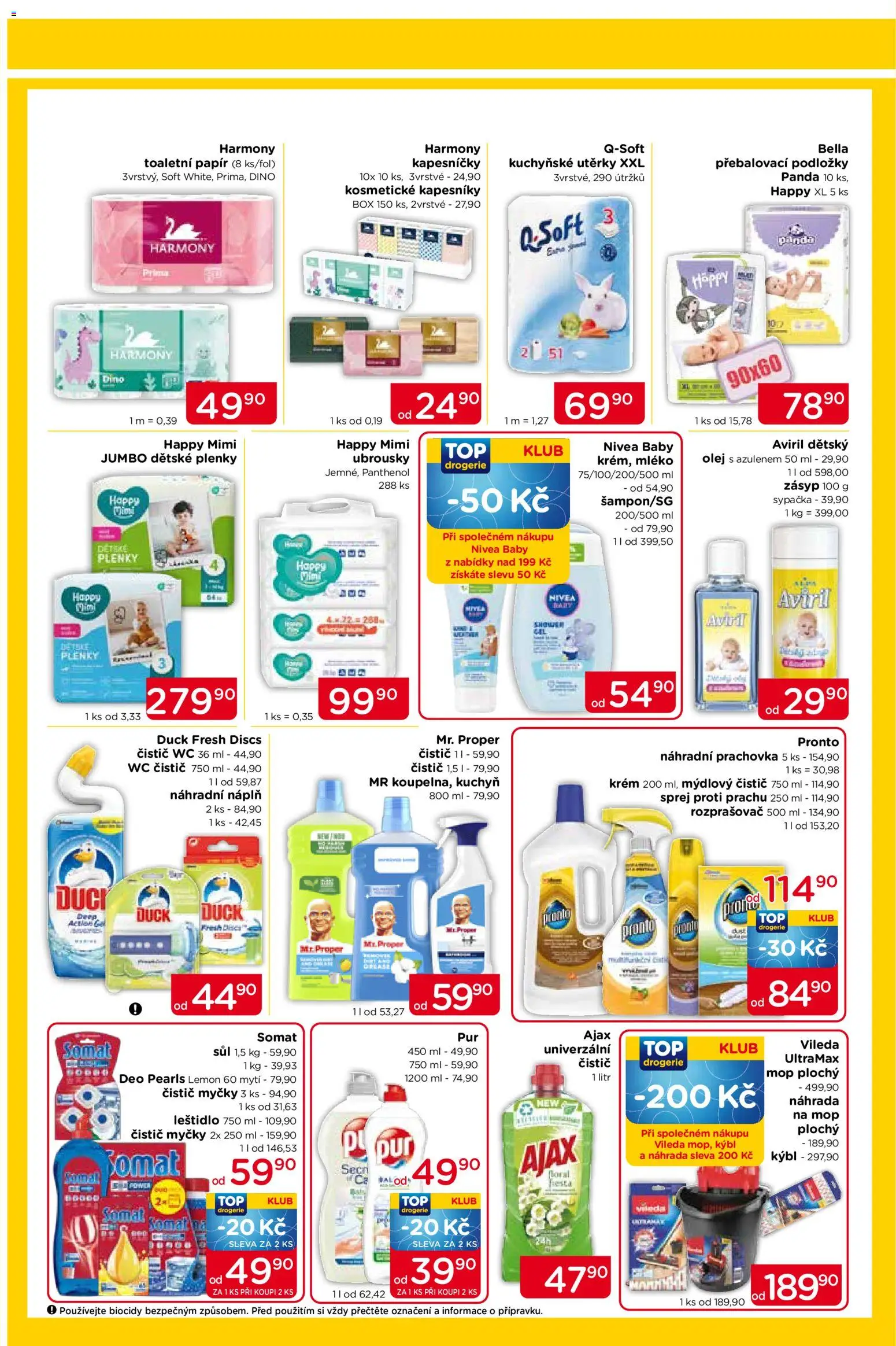 Top drogerie leták od 16.04.2026 | Strana: 3 | Produkty: Čistič myčky, Kuchyňské utěrky, Mop, Wc