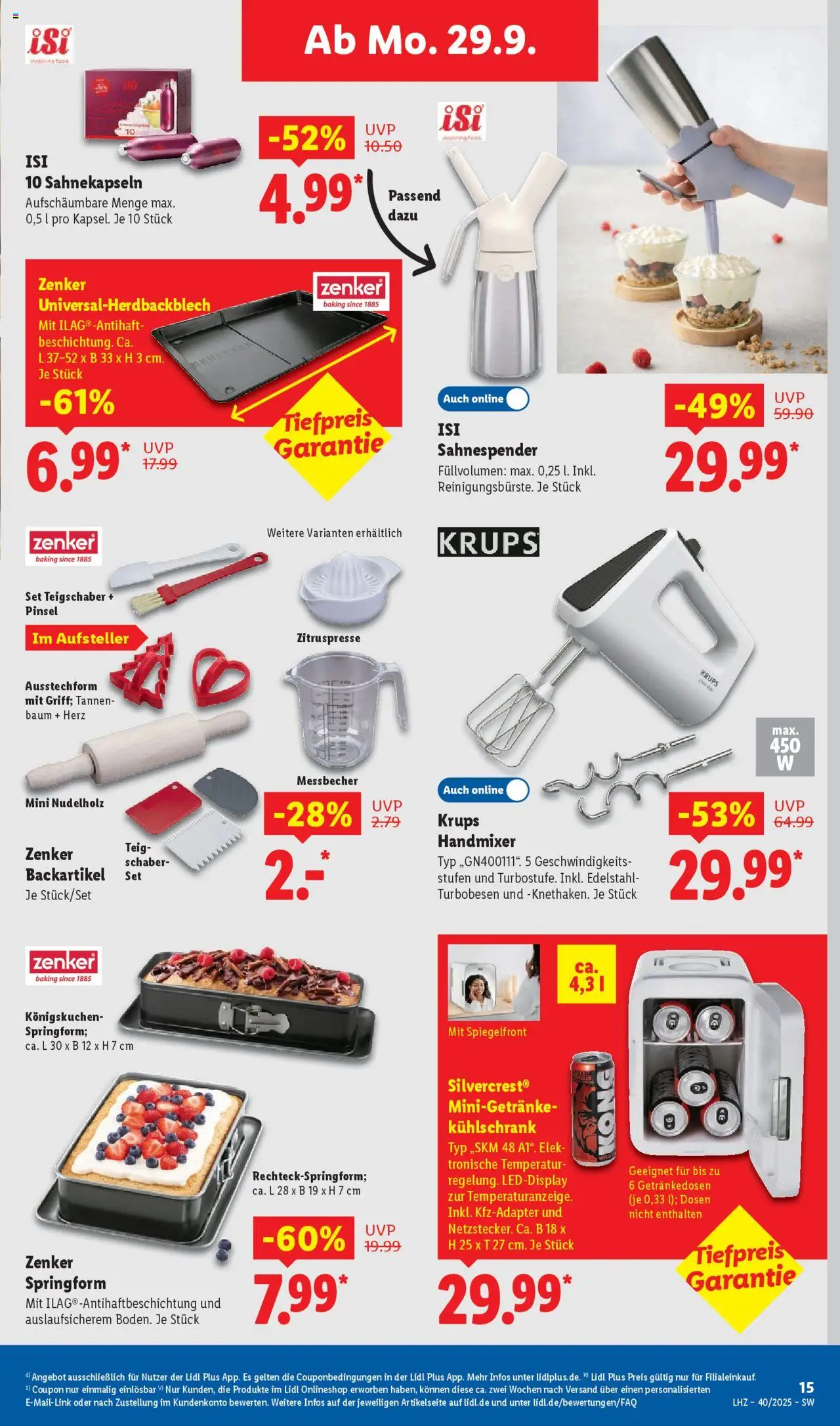 Lidl Prospekt Gundelsheim – gültig ab 29.09.2025 | Seite: 25 | Produkte: Krups, Kühlschrank, Pinsel, Handmixer