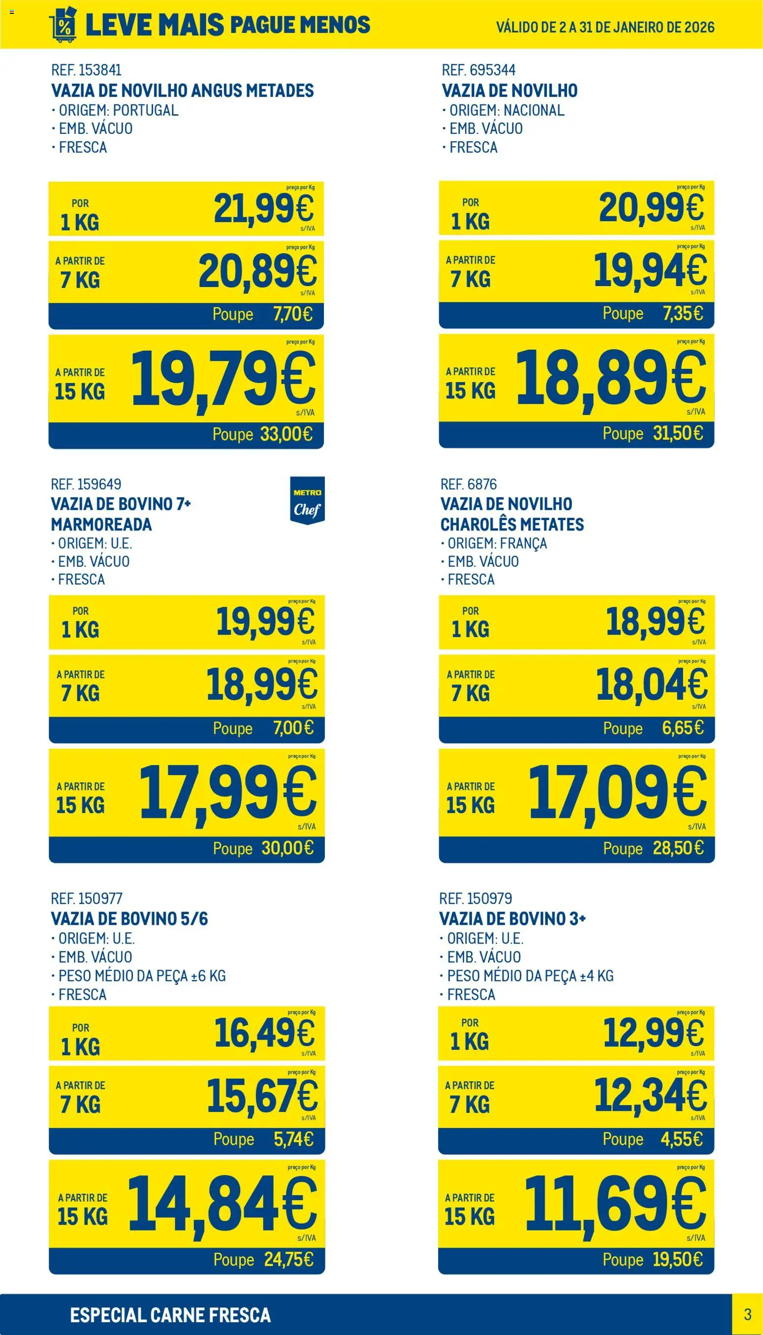 Makro Leve Mais Pague Menos - Carne Fresca │ válido de 02.01.2026 | Página: 3 | Produtos: Carne