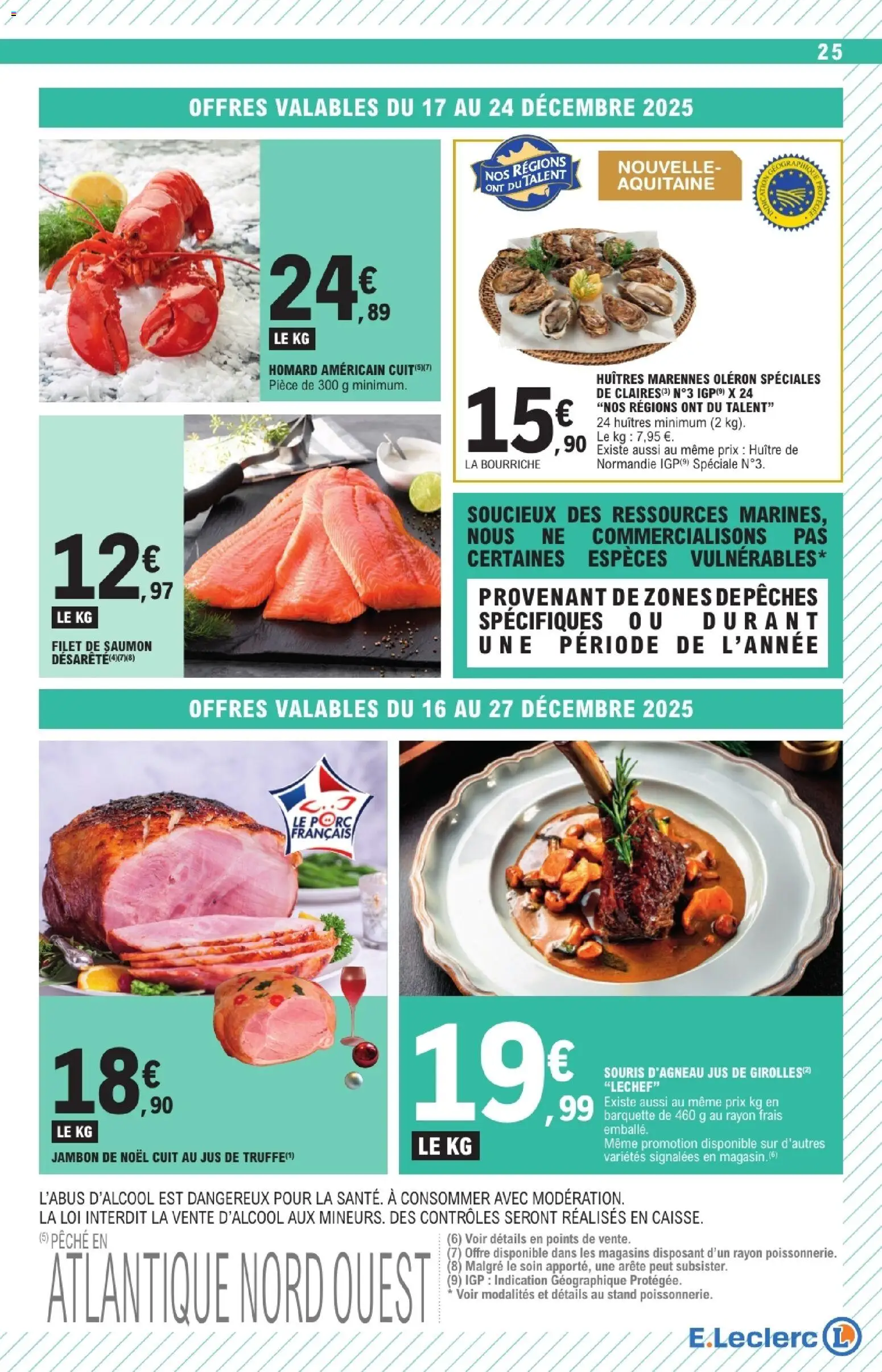 {H1} | Page: 25 | Produits: Pêche, Jambon, Jus, Saumon