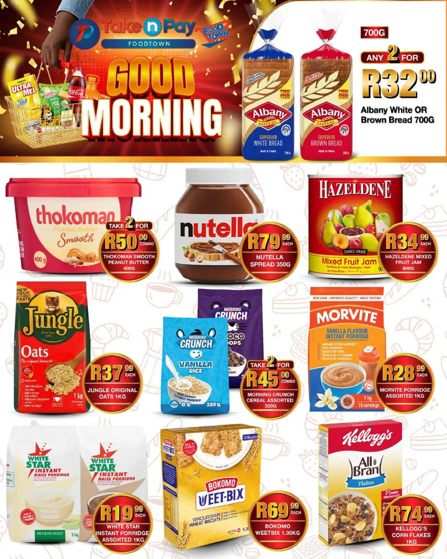 New Take n Pay catalogue – valid from 27.04.2026 | Page: 8 | Products: Jam, Bread, Flakes, Fruit