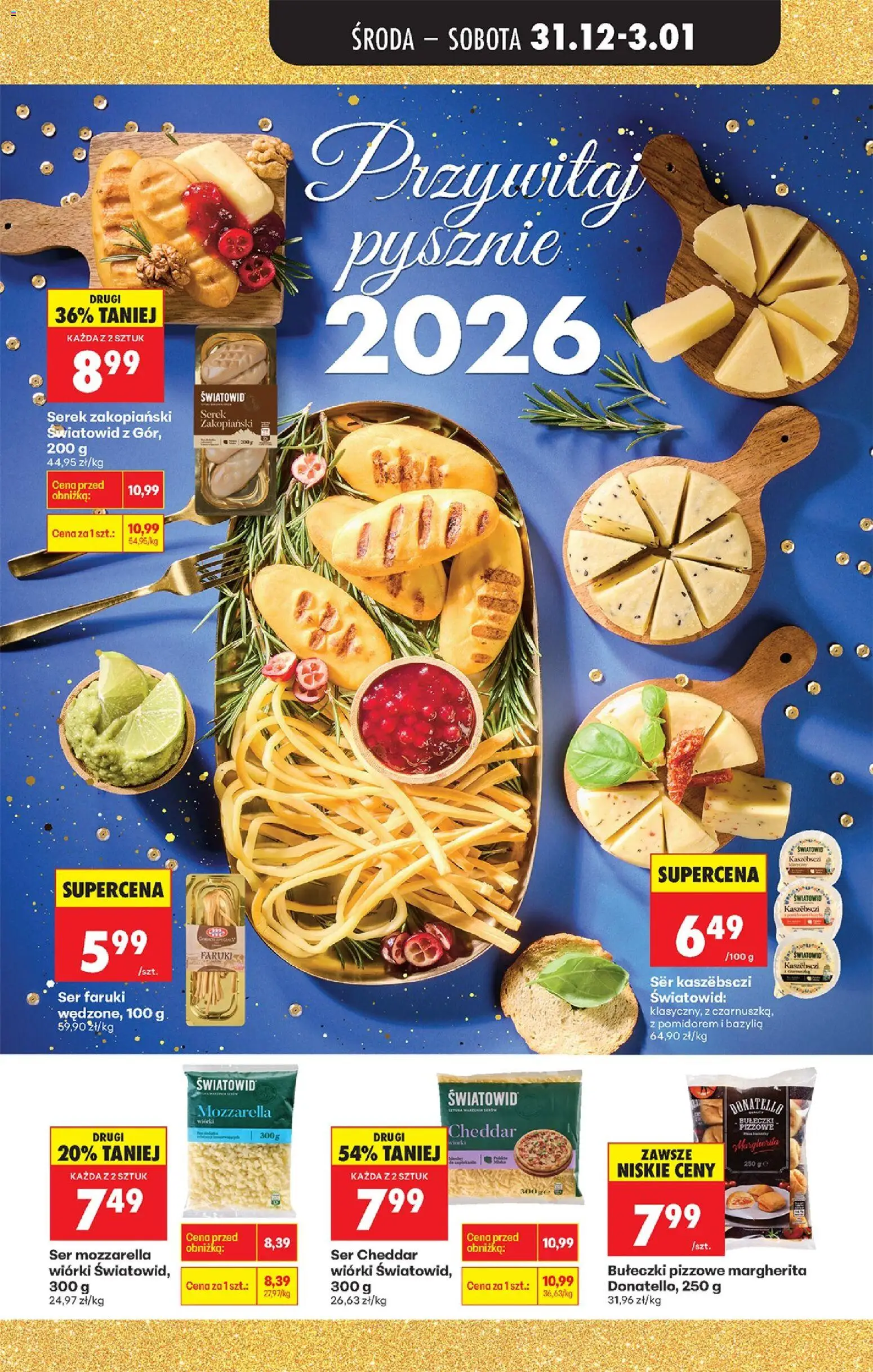 Biedronka gazetka - Oferta w tym tygodniu od 31.12.2025 | Strona: 9 | Produkty: Serek zakopiański, Ser, Pizza, Mozzarella