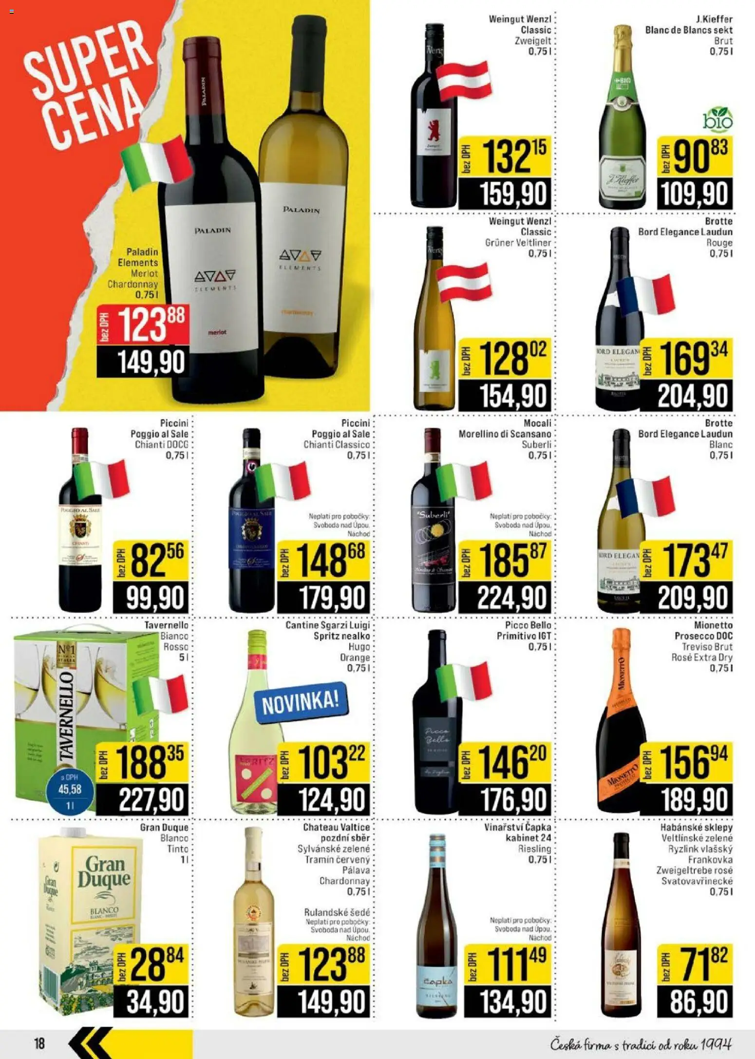 Jip leták - Cash & Carry od 25.02.2026 | Strana: 18 | Produkty: Mionetto, Habánské sklepy, Merlot, Prosecco DOC