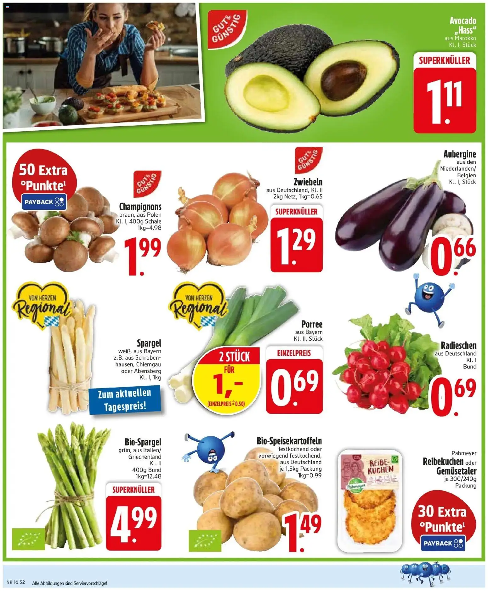 Edeka prospekt Altomünster	 – gültig ab 13.04.2026 | Seite: 4 | Produkte: Spargel, Champignons, Zwiebeln, Aubergine