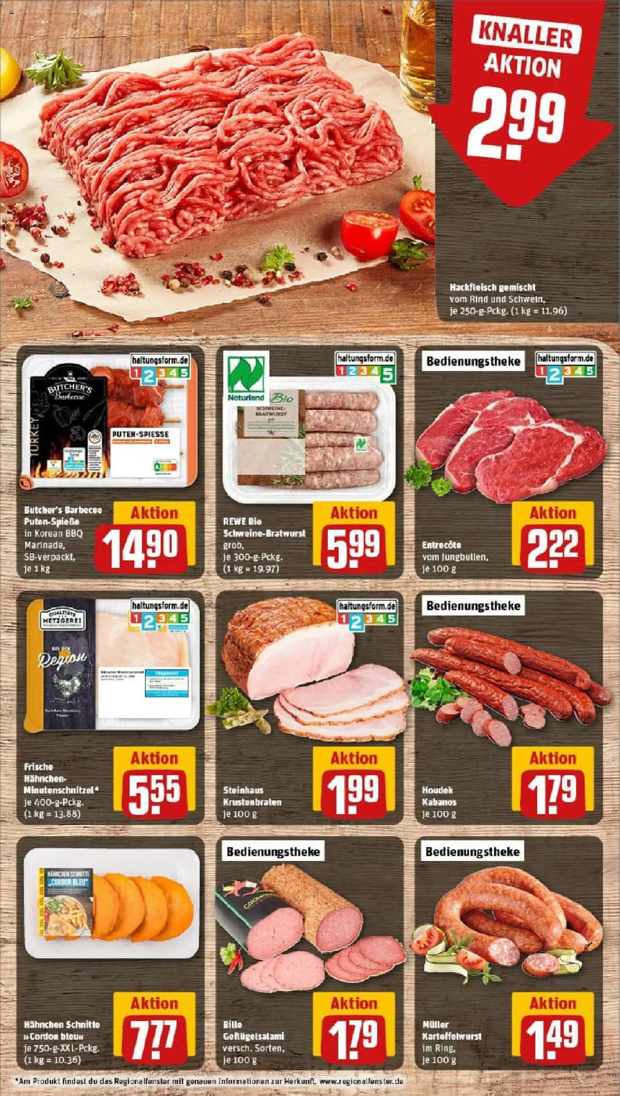 Rewe prospekt Frankfurt / Westend-Nord	 - gültig ab dem 13.07.2025 | Seite: 6 | Produkte: Entrecote, Salami, Steak, Hackfleisch