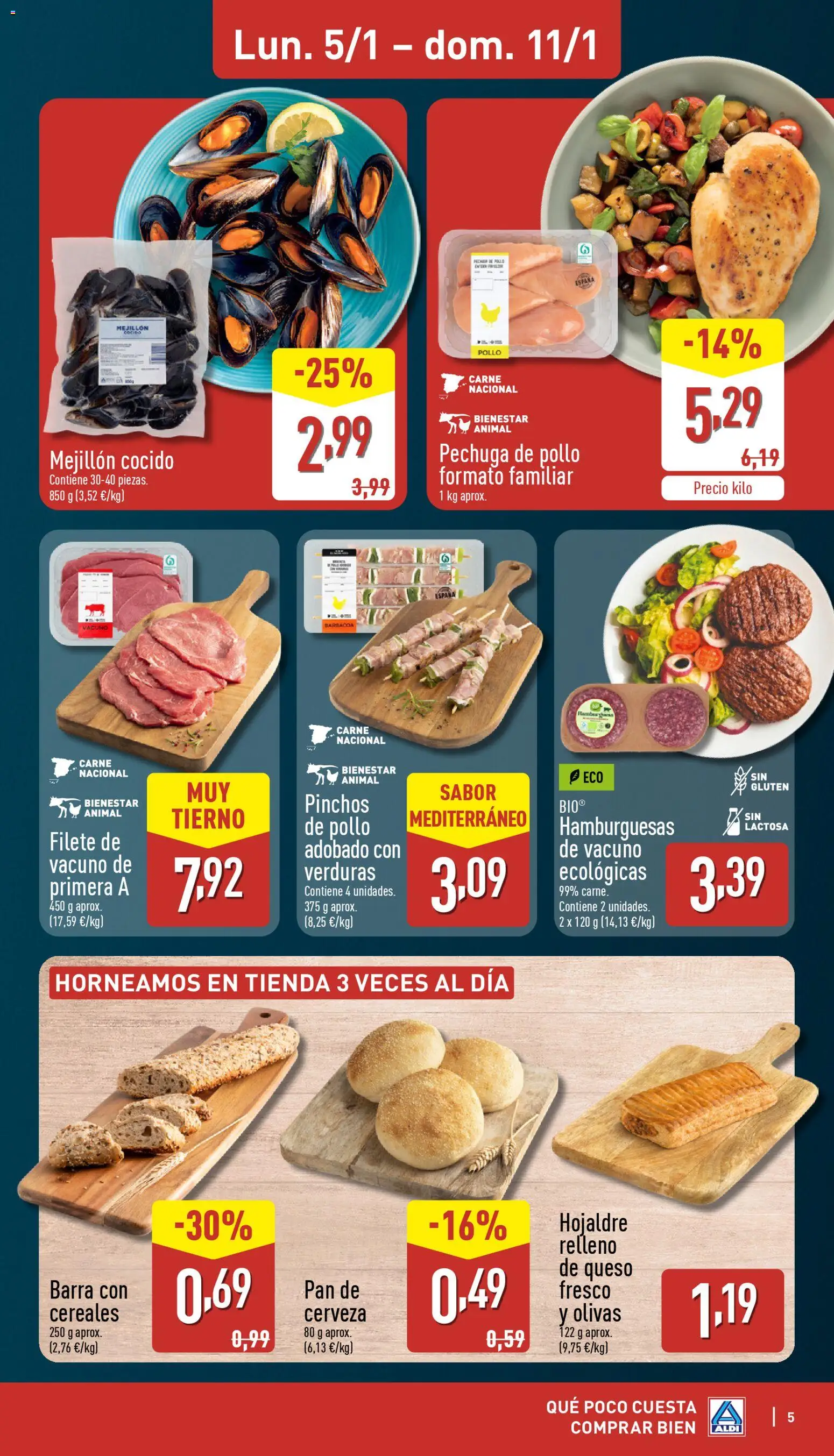 Aldi folleto Baleares │ válido desde el 05.01.2026 | Página: 5 | Productos: Queso, Queso fresco, Cereales, Filete
