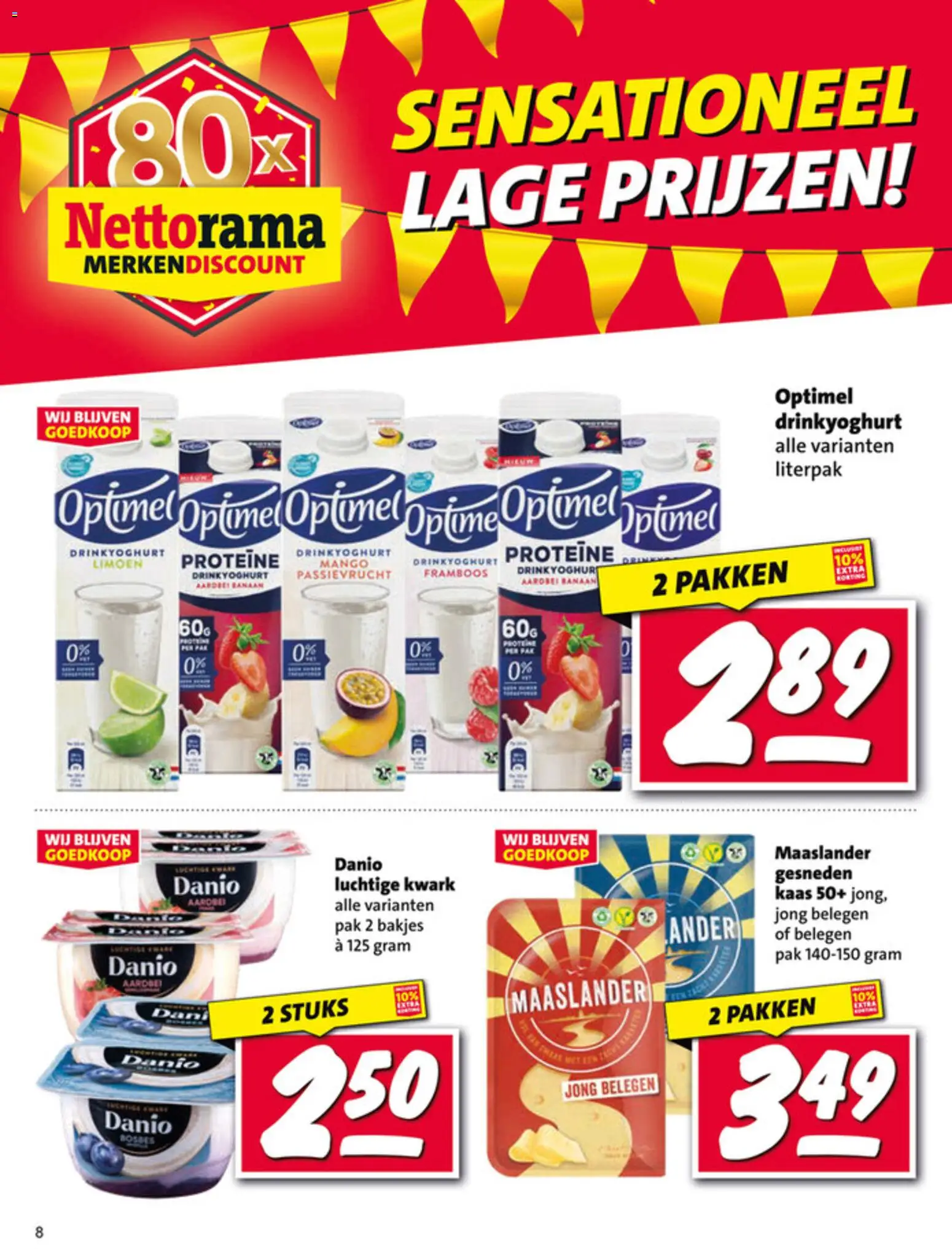 {H1} | Pagina: 8 | Producten: Limoen, Kwark, Banaan, Aardbei