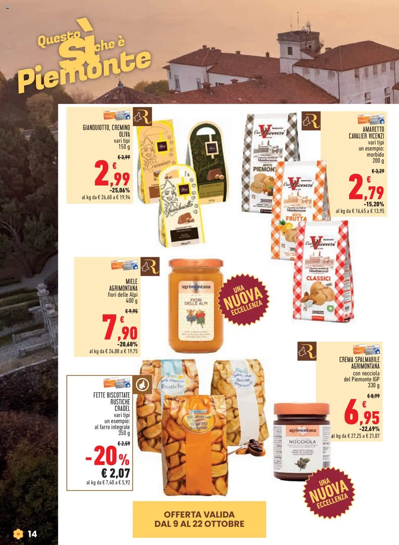 Volantino Conad del 09.10.2025 | Pagina: 14 | Prodotti: Crema, Frutta, Fette biscottate, Miele