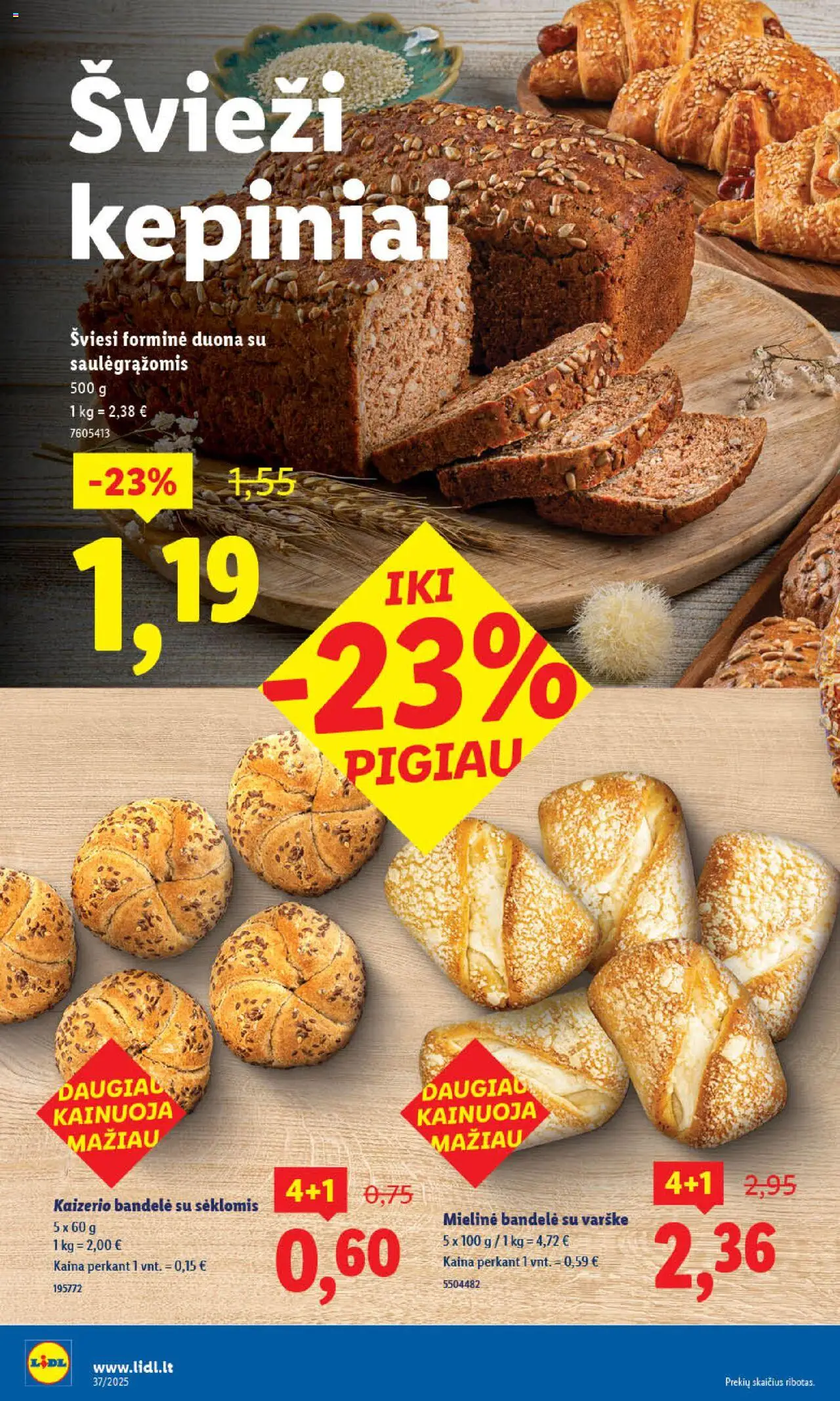 LIDL akcijos nuo 08.09.2025 | Puslapis: 6 | Prekių: Bandelė, Duona, Varškė