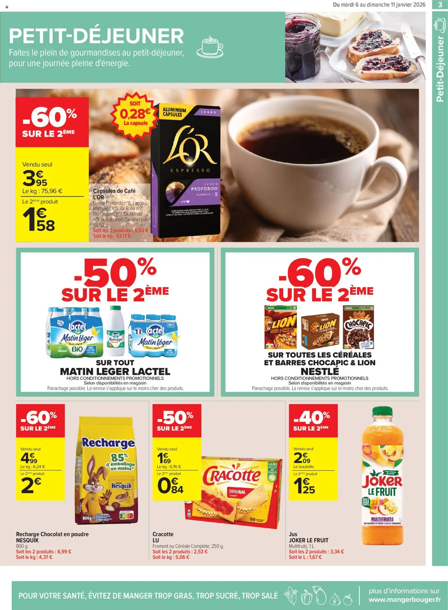 {H1} | Page: 3 | Produits: Chocapic, Base, Chocolat, Céréales