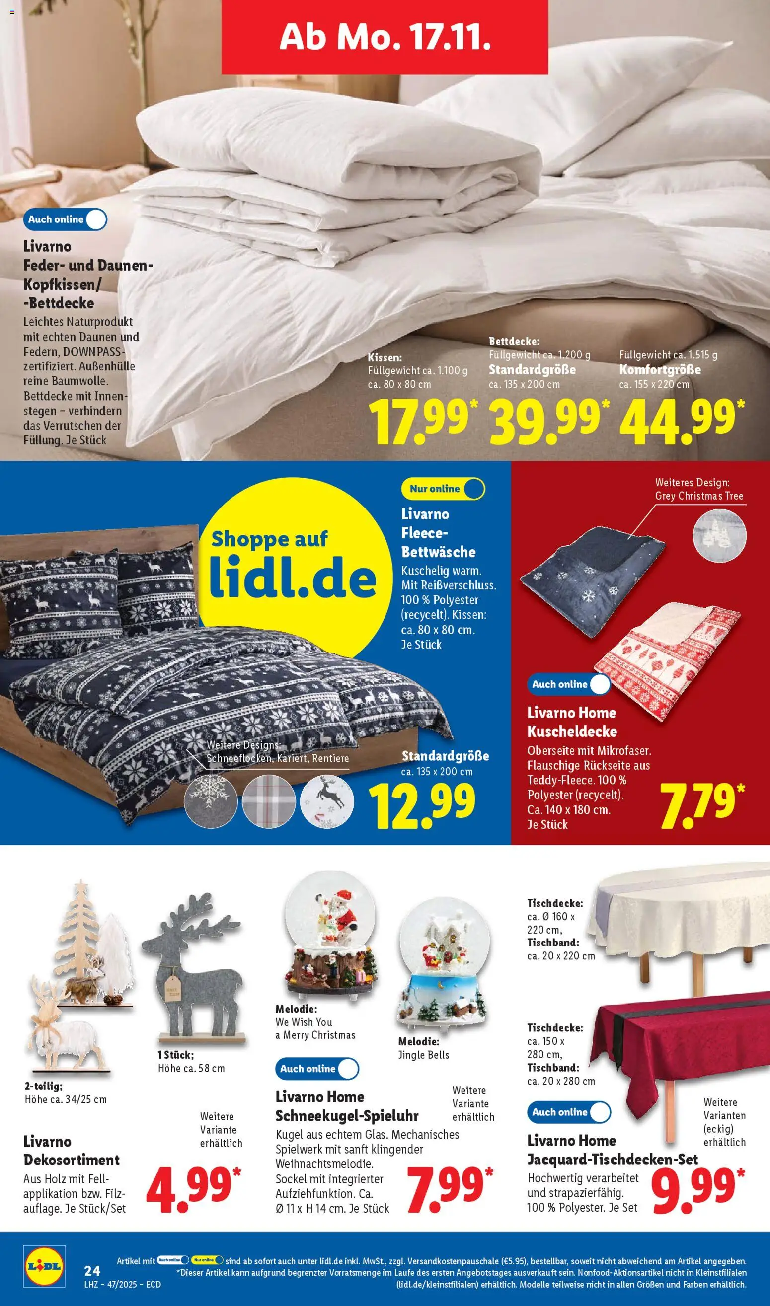 Lidl - Prospekt – gültig ab 17.11.2025 | Seite: 36 | Produkte: Kissen, Bettwäsche, Bettdecke
