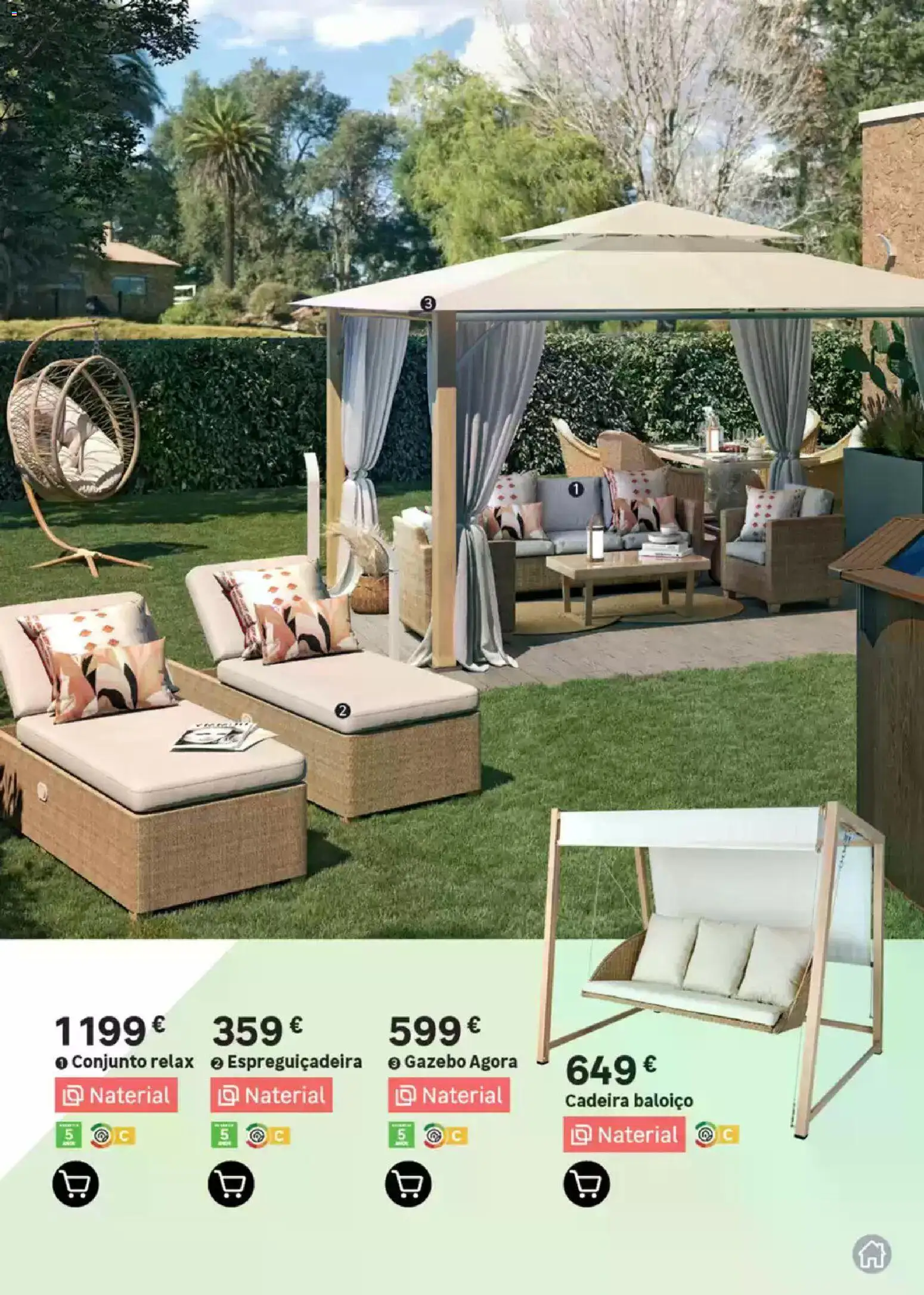 Leroy Merlin Catálogo Jardim │ válido de 12.03.2026 | Página: 19 | Produtos: Baloiço, Espreguiçadeira, Cadeira