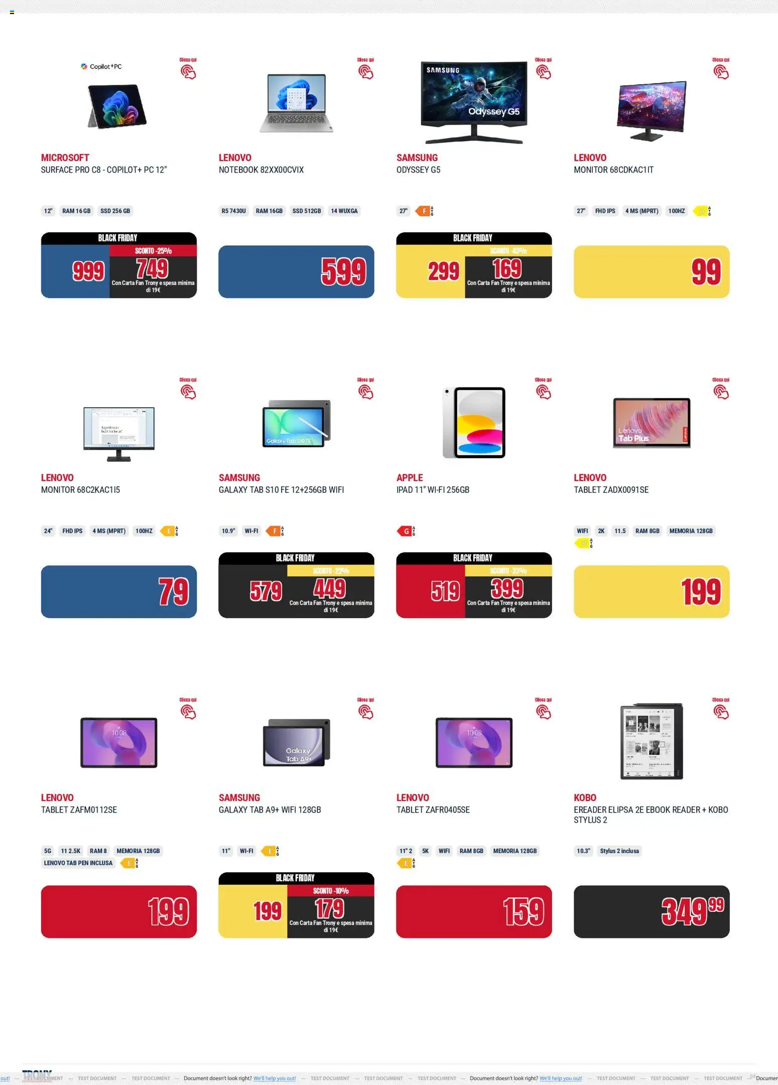 Volantino Trony del 24.11.2025 | Pagina: 4 | Prodotti: Monitor, Notebook, Tablet, Ipad